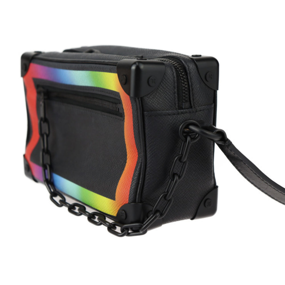 LOUIS VUITTON Louis Vuitton Mini Soft Trunk Taiga Shoulder Bag M30351 Leather Black Rainbow Pochette 2412063010061R1 — Like New