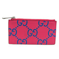 Gucci GG Embossed Zip Coin Card Holder 725550 Women,Men Leather Coin Purse/coin Case Blue,Pink