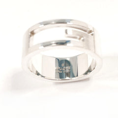 GUCCI Branded Cutout G Ring, Sterling Silver 925, Size 16.5cm, Men's — Like New