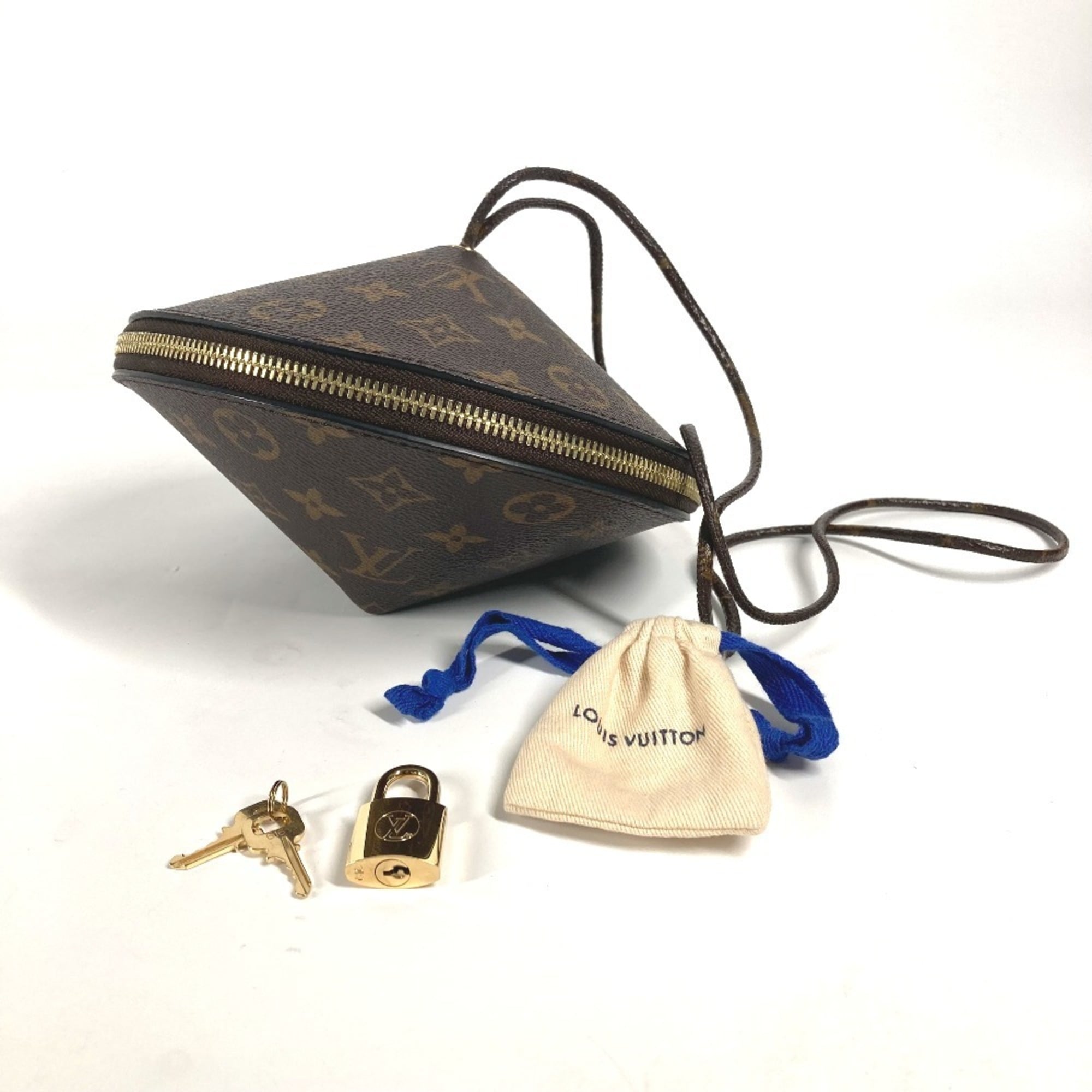 LOUIS VUITTON M44592 Monogram Tupi Bag Pouch Shoulder Handbag Canvas Women's Brown MO-240728-13 — Like New
