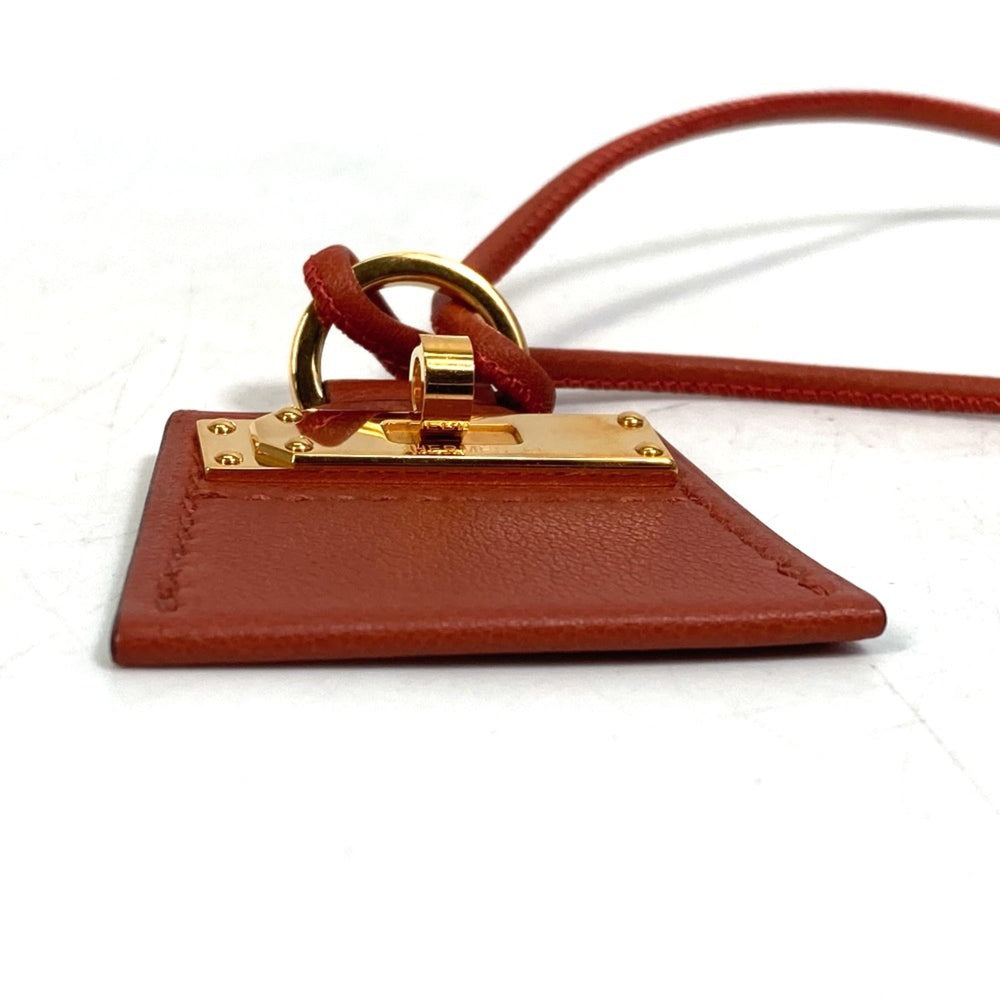 HERMES Mon Petit Kelly PM Necklace in Swift Cuivre Brown, Women's, Like New — Like New