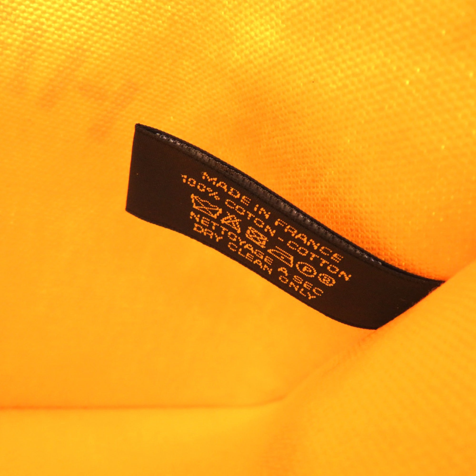 Hermes Flat Pouch PM Cotton Canvas Yellow Handbag 0347HERMES — Like New