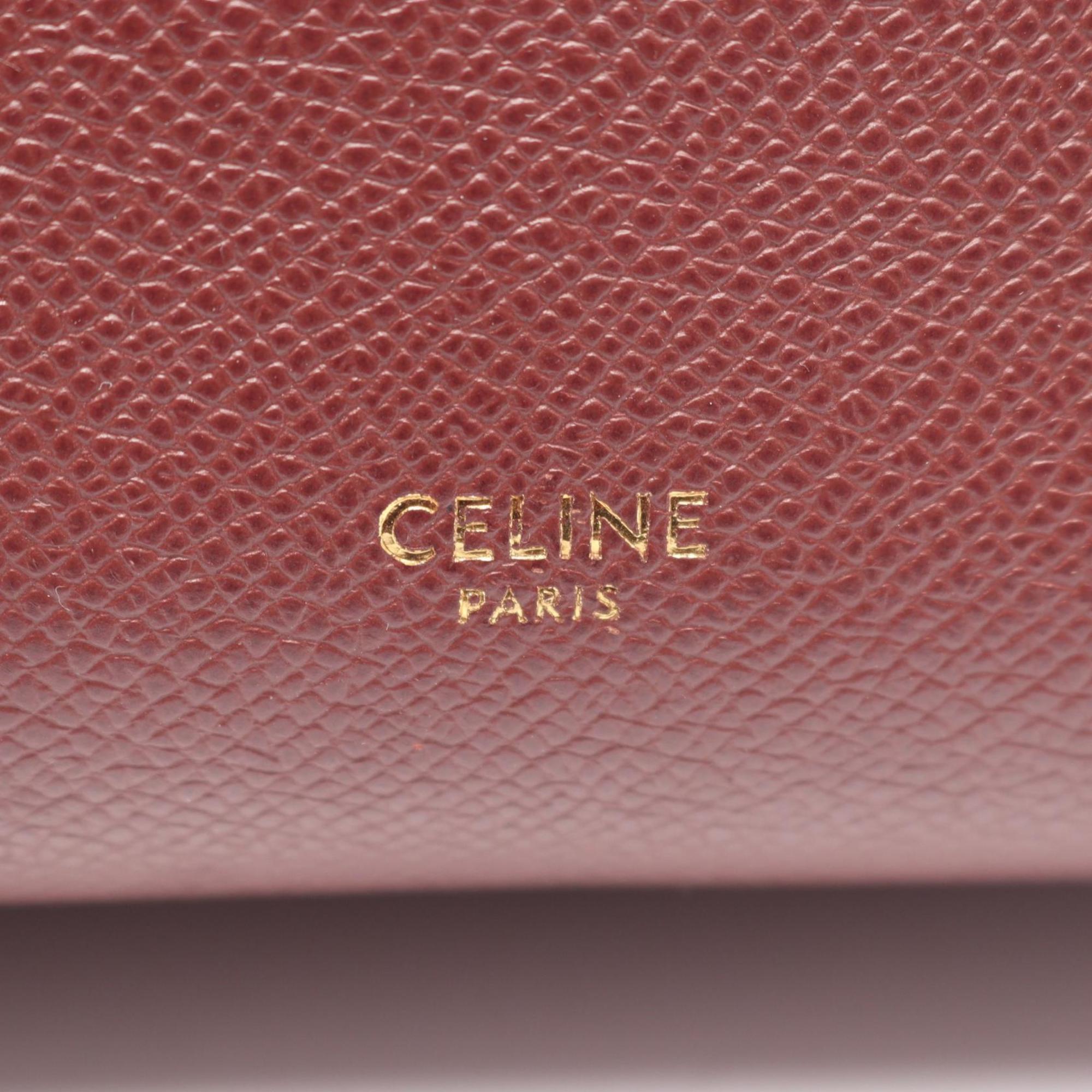 Celine BELT BAG NANO handbag, leather, women's, burgundy