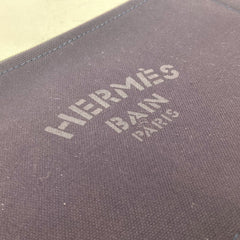 HERMES Hermes Flat Yachting PM Multi-Pouch Pouch Cotton Men's Women's Navy E-240920-6 — Like New