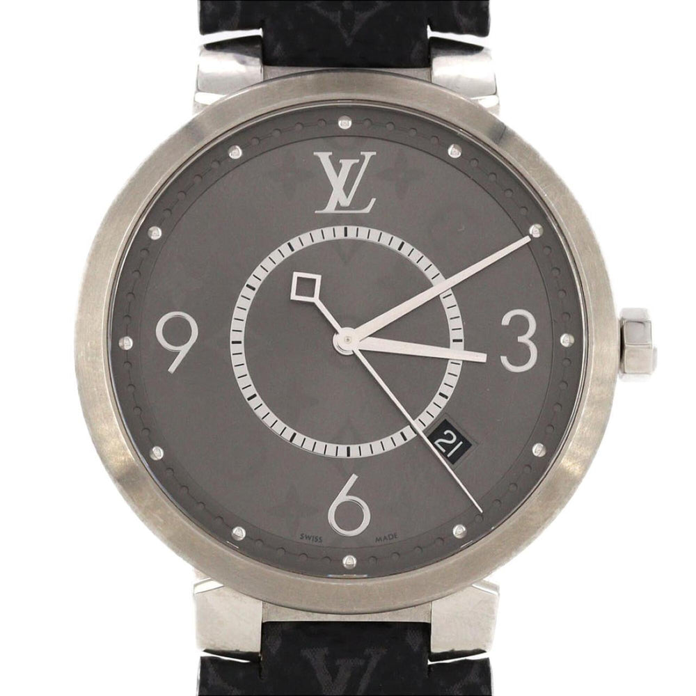 Louis Vuitton Tambour Slim Monogram Q1DM0 SS Quartz Watch — Good