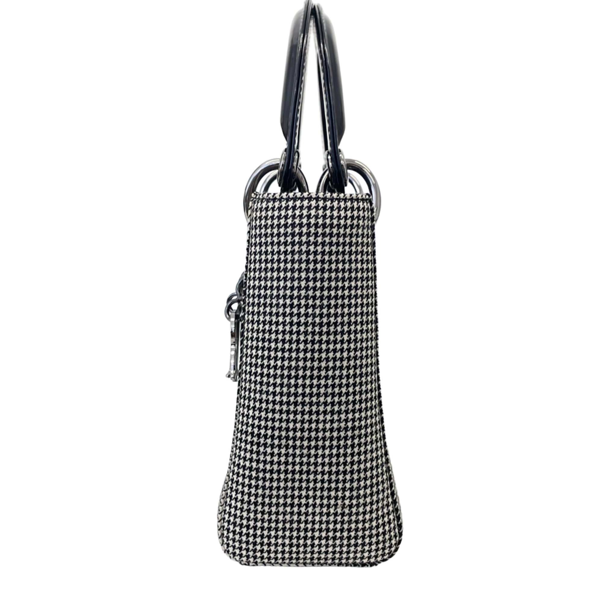 Christian Dior Lady Mini Houndstooth Shoulder Bag MA-0969 Gray Women's — Like New