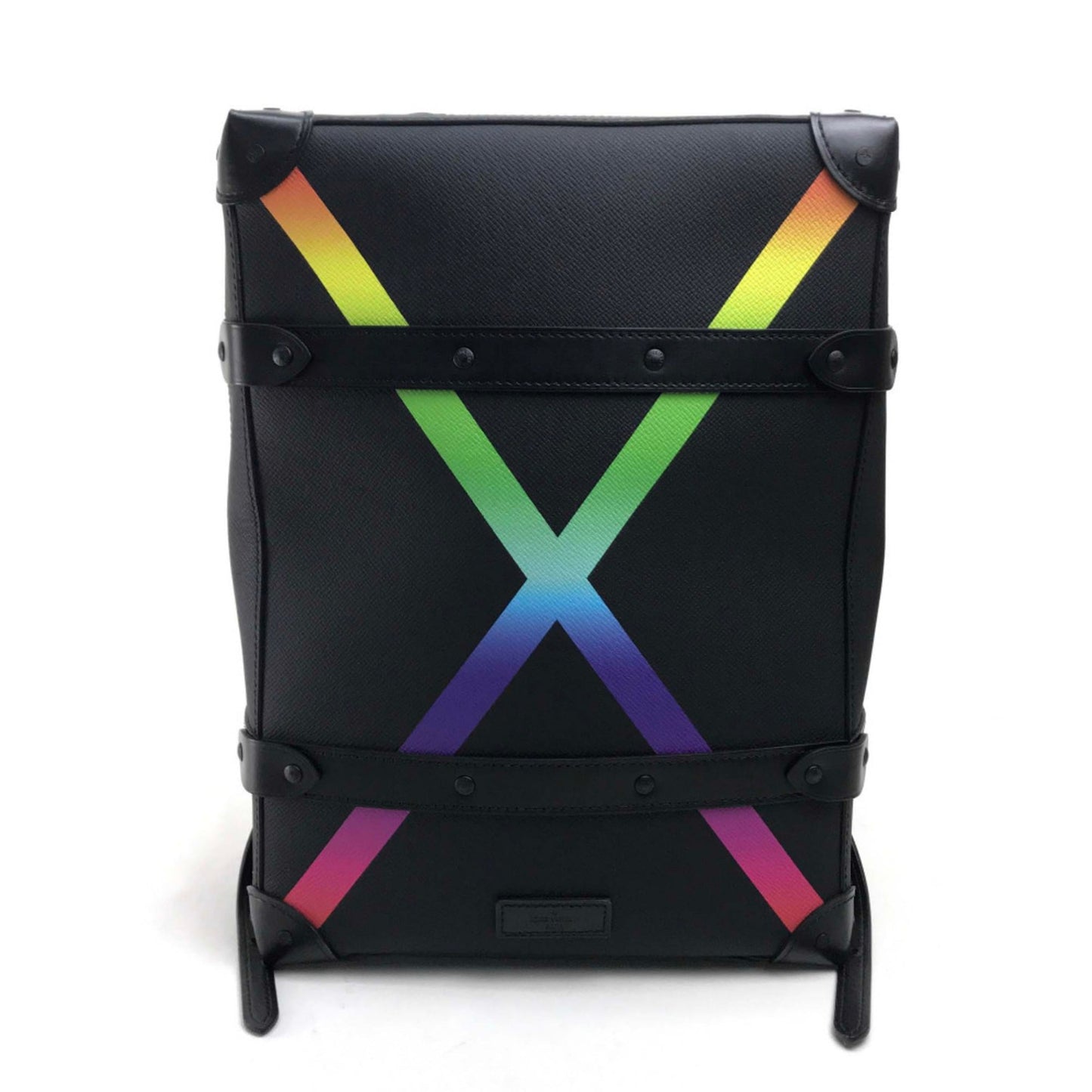 LOUIS VUITTON M30337 Taiga Rainbow Soft Trunk Backpack PM, Leather, Men's, Black