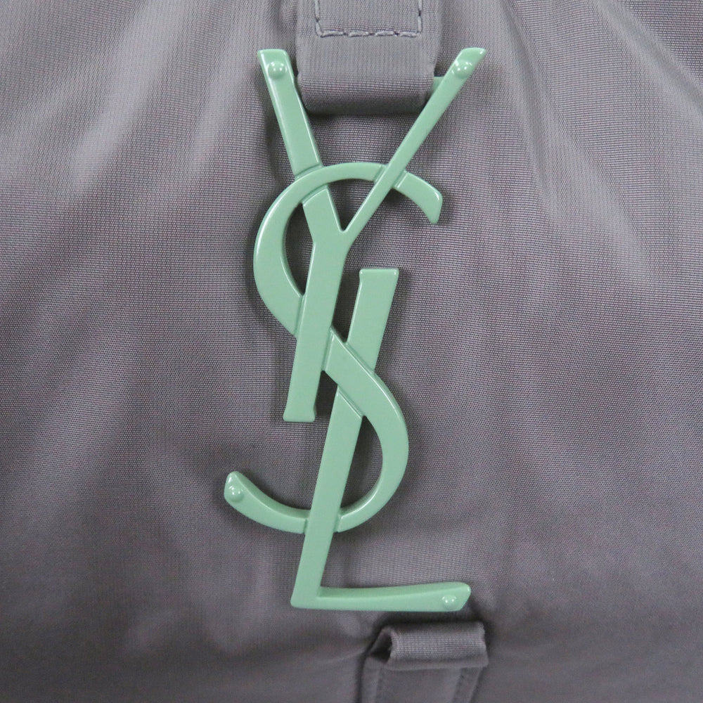 Yves Saint Laurent SAINT LAURENT PARIS 733294 Nylon Cassandra Logo Hardware One-Shoulder Bag, Gray, with Dust Made in Italy, Women's — Like New