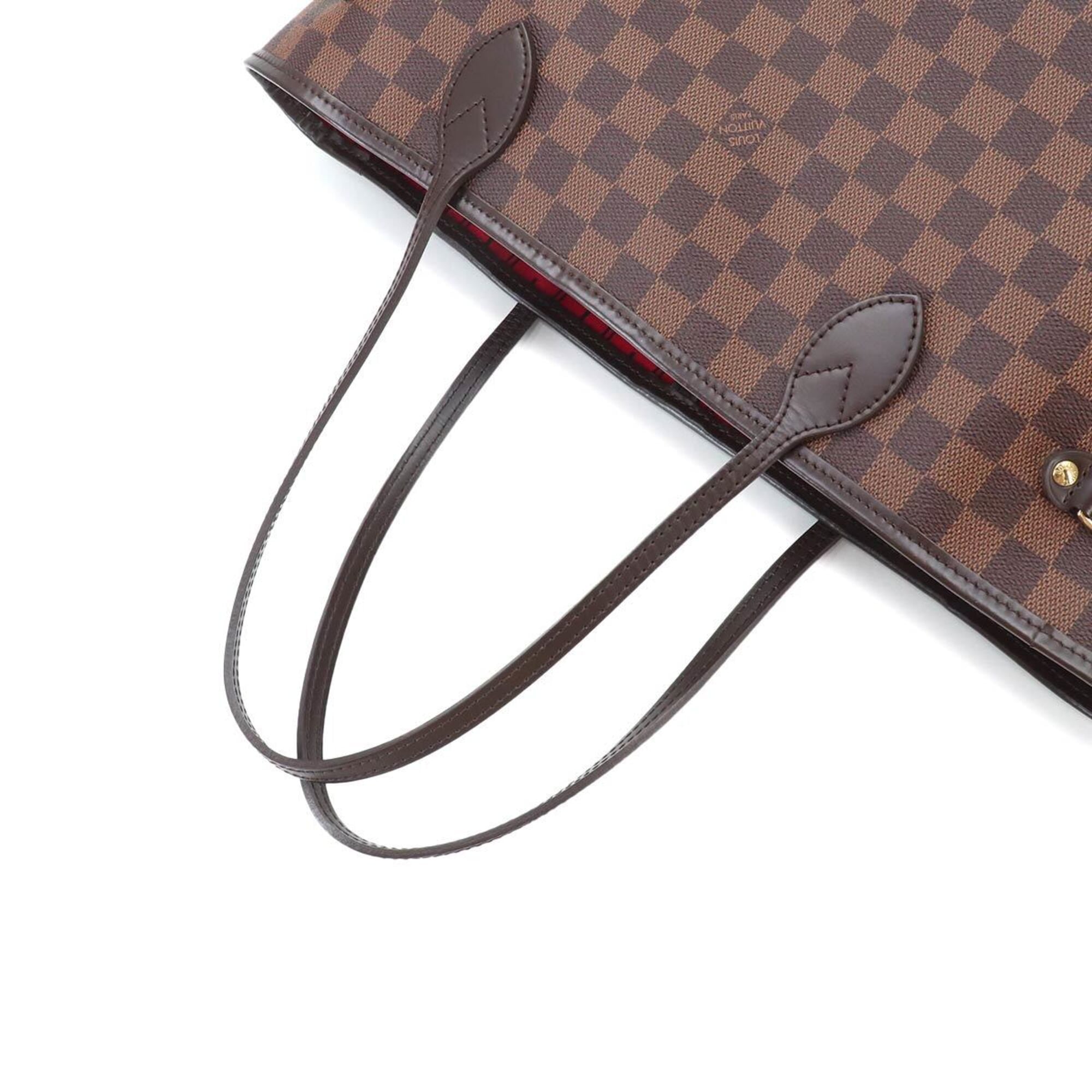 Louis Vuitton Neverfull MM Damier Tote Handbag, Ebene Cerise N51105 Brown — Like New