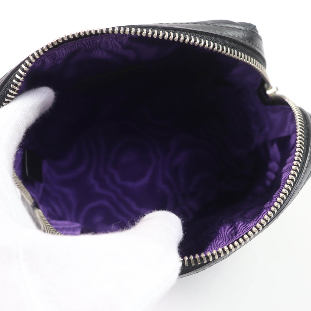 GUCCI 72604 GG Marmont Makeup Pouch, Small Item Black and Purple, Box Dust Bag Included, Made in Italy, Women's — Like New