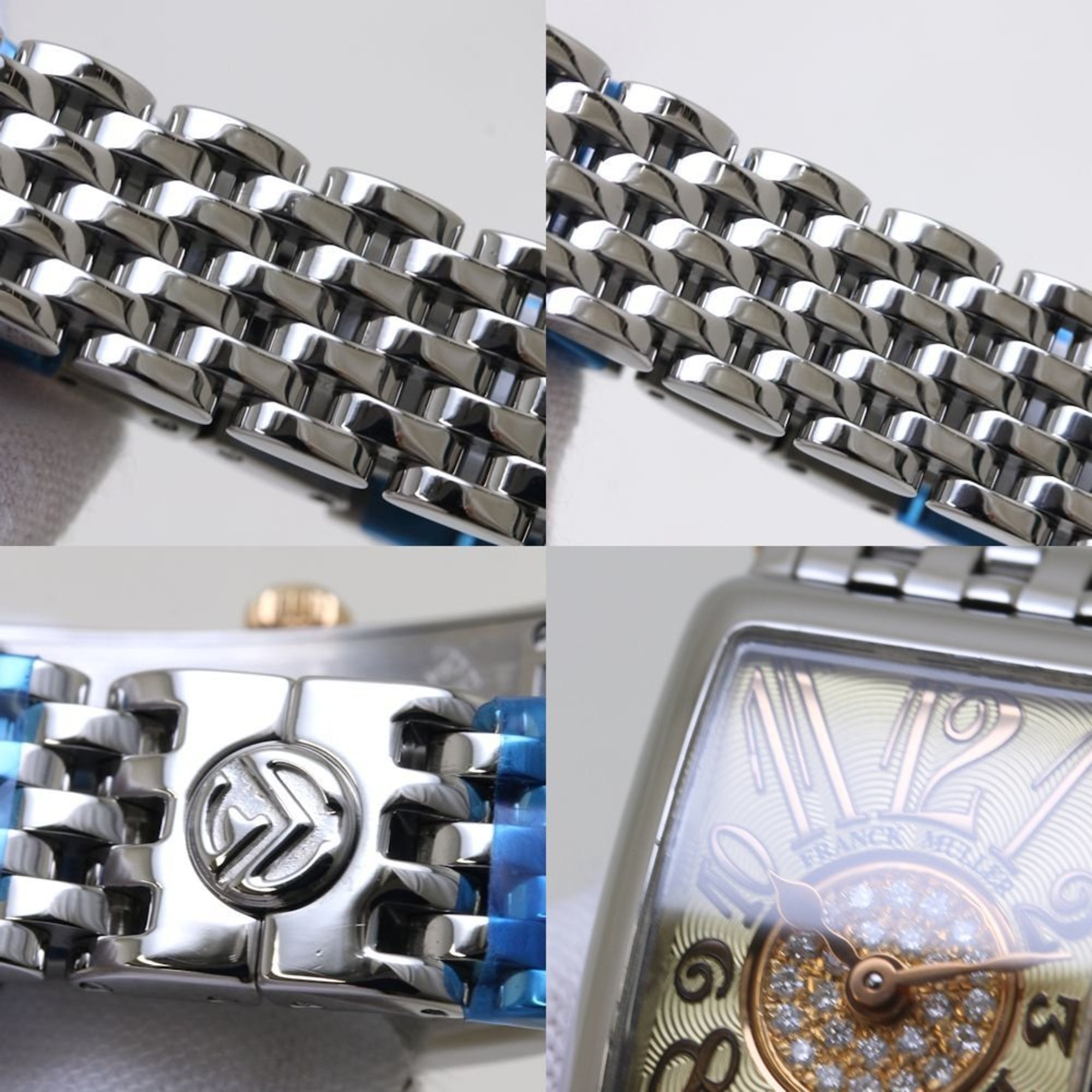 FRANCK MULLER 802 REL CD 1P CP STG Long Island Petite Pastille Stainless Steel xK18PG Pink Gold Ladies 39538 Watch — Very Good