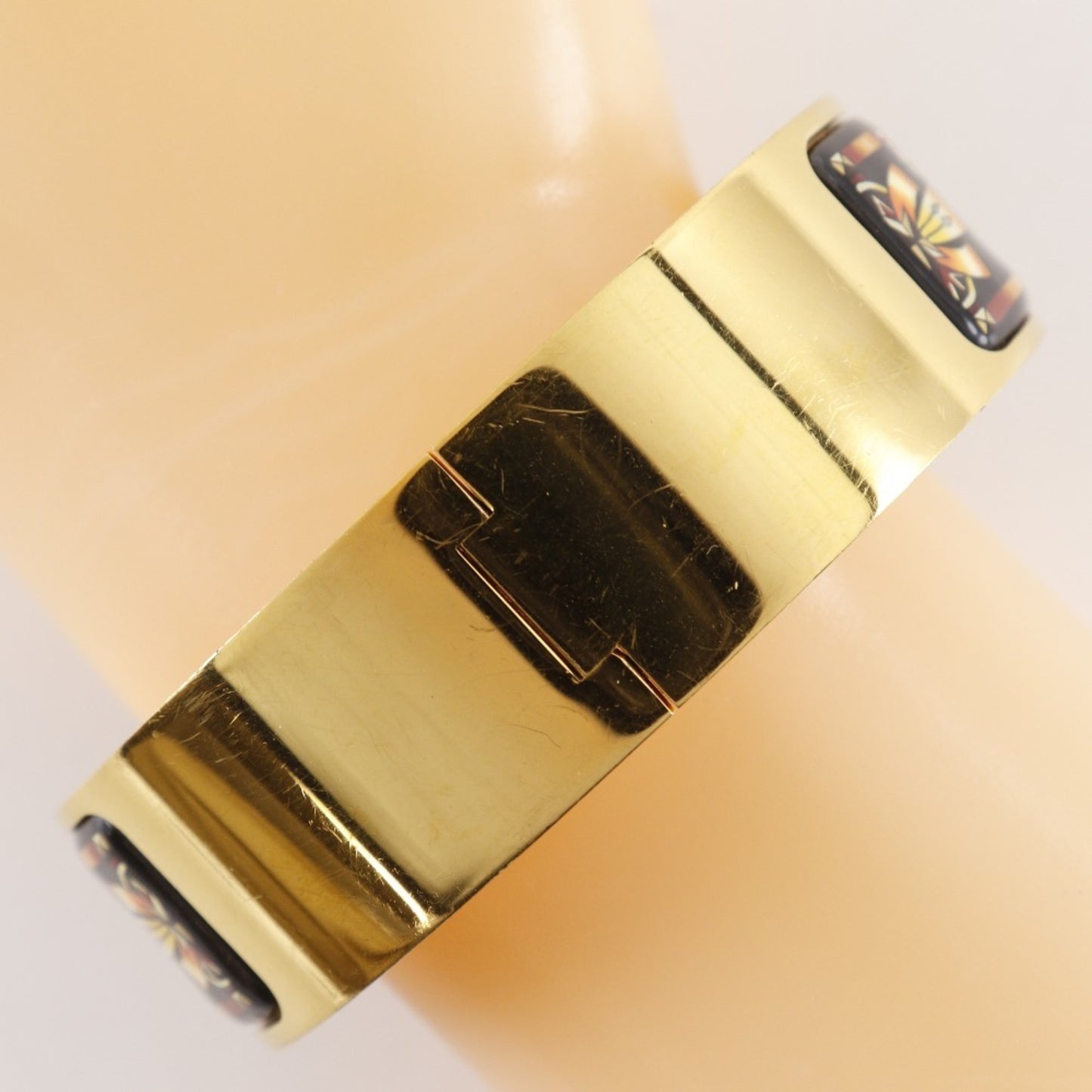 Hermes HERMES Roque enamel bracelet, cloisonné horse pattern bangle, gold plated, black, approx. 64.3g Location Email Women's S141425912