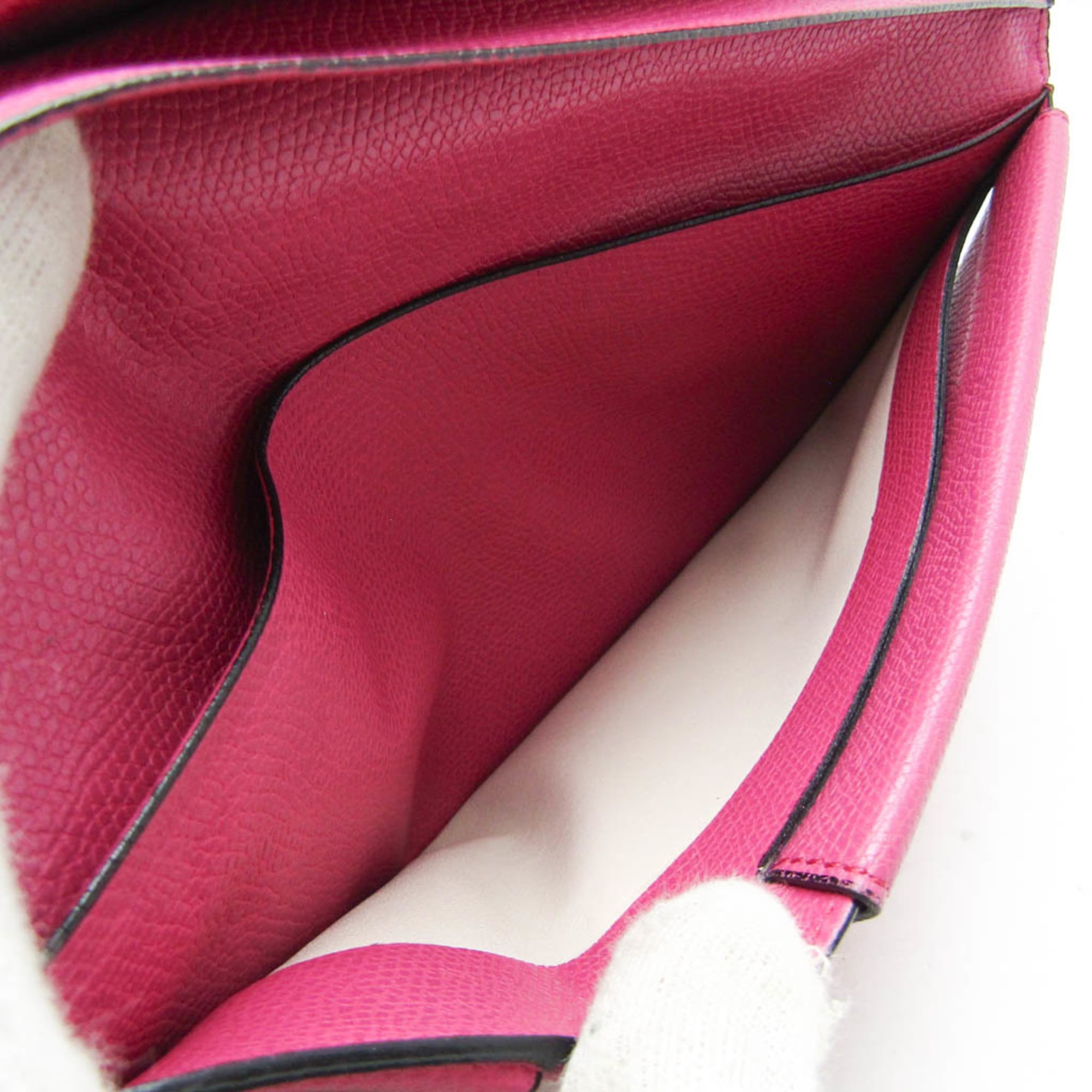 Valextra Women's Leather Long Bill Wallet (bi-fold) Pink