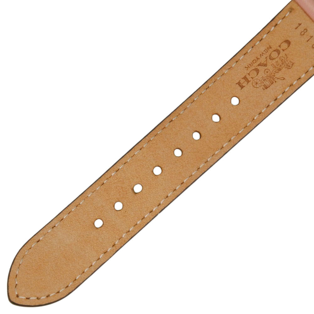 Coach watch CA.113.7.34.1539, stainless steel and leather strap, quartz, analog, white dial, women's — Very Good