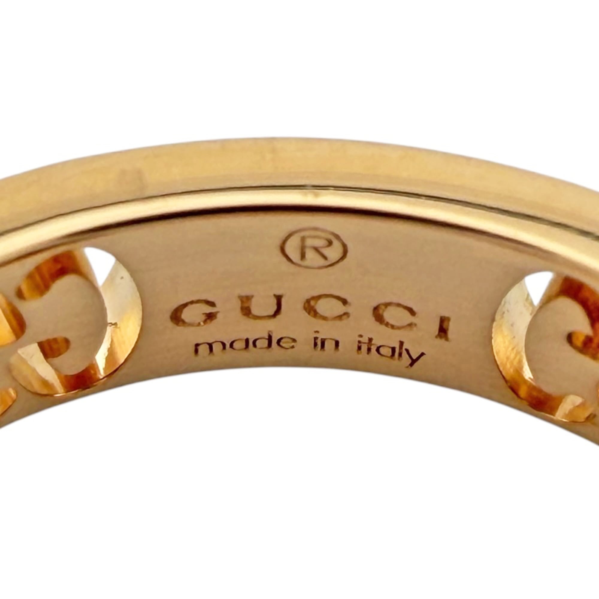 Gucci Icon Stardust Ring, 18K Pink Gold, Sapphire, Women's — Like New