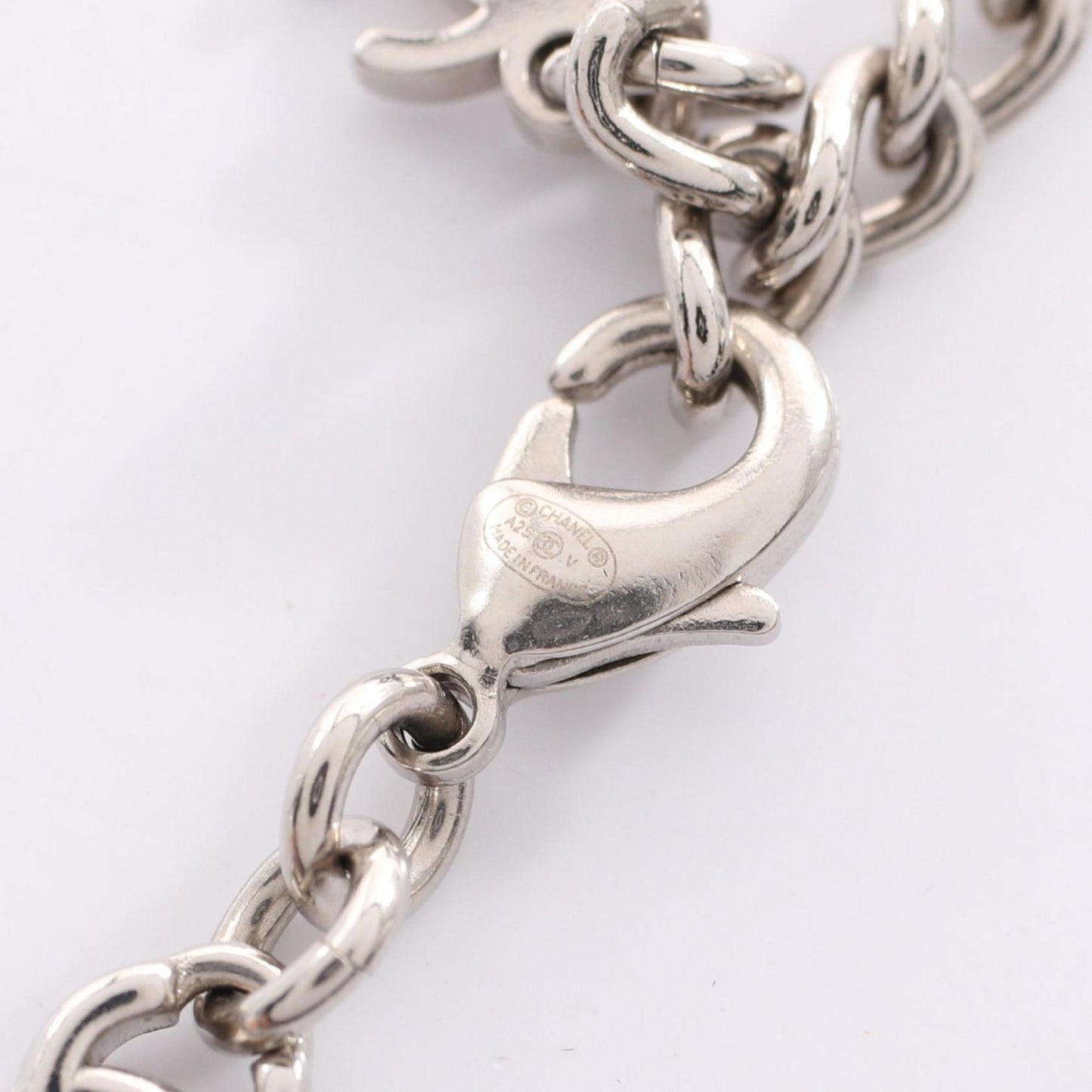 CHANEL Coco Mark Necklace, Stainless Steel, Women's, Silver