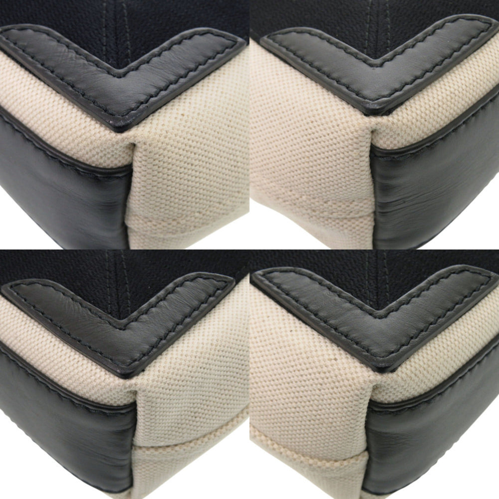 Like new Balenciaga Navy Cabas XS Canvas and Leather in Light Beige Black, 2-Way Handbag 0433 BALENCIAGA — Like New