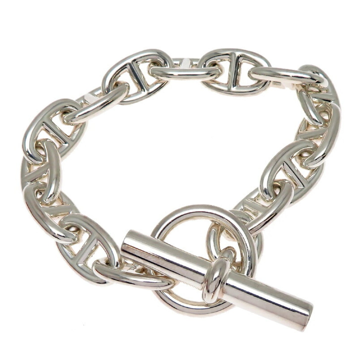 Hermes Chaine d'Ancre 14 Links MM Women's and Men's Bracelet Sterling Silver