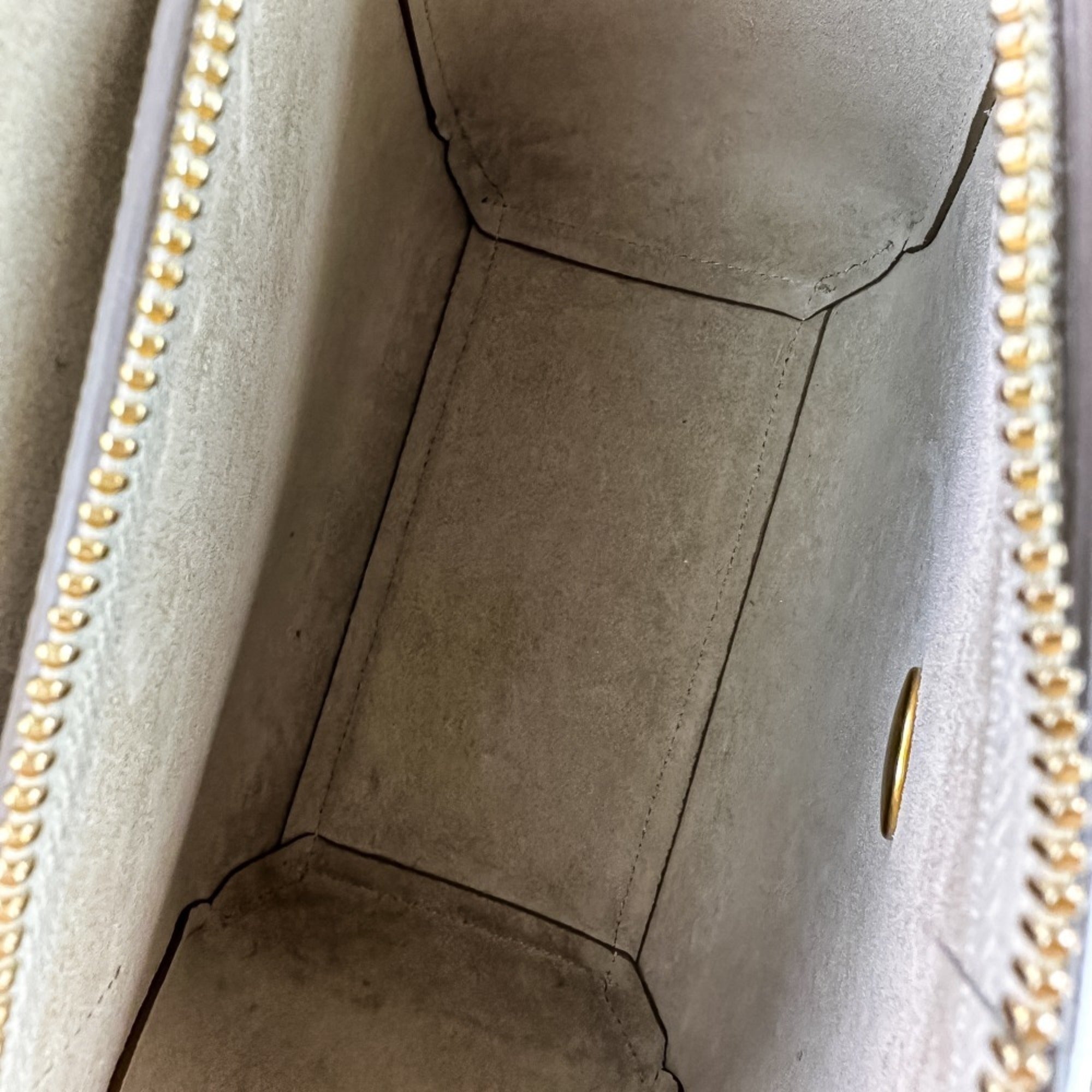 CELINE Belt Bag Nano 2-way shoulder bag, grained calfskin, beige, women's — Like New