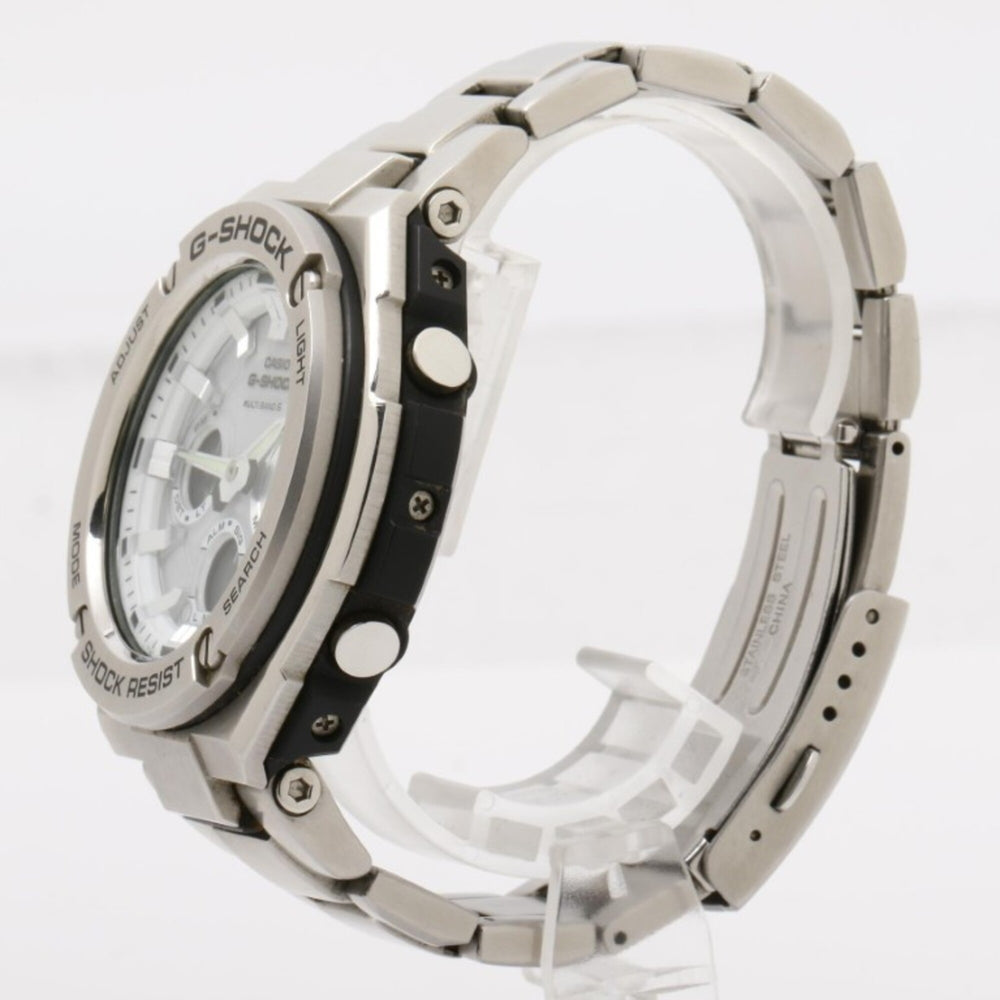 CASIO G-SHOCK G-STEEL GST-W100 Series GST-W110D-7AJF White Silver Resin/Stainless Steel Men's Watch — Good