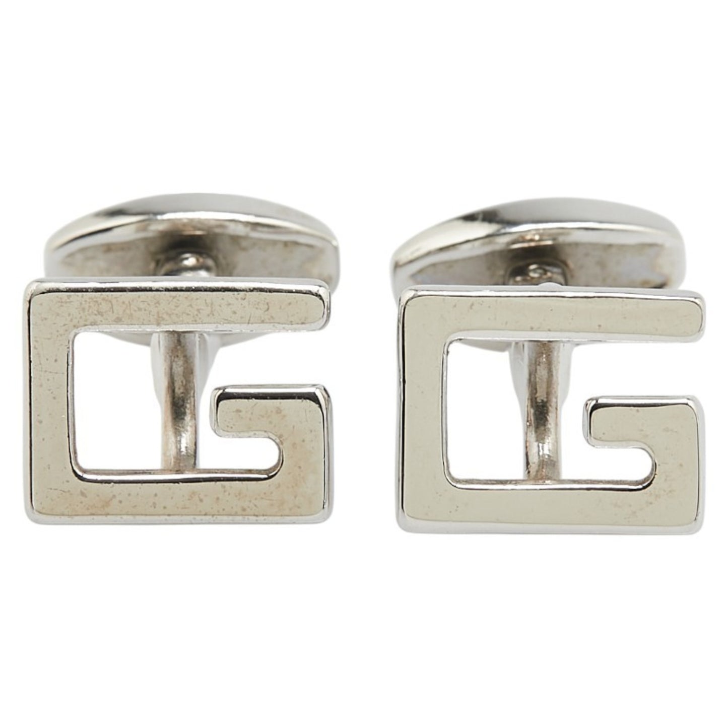 Gucci G logo cufflinks in silver metal for men.