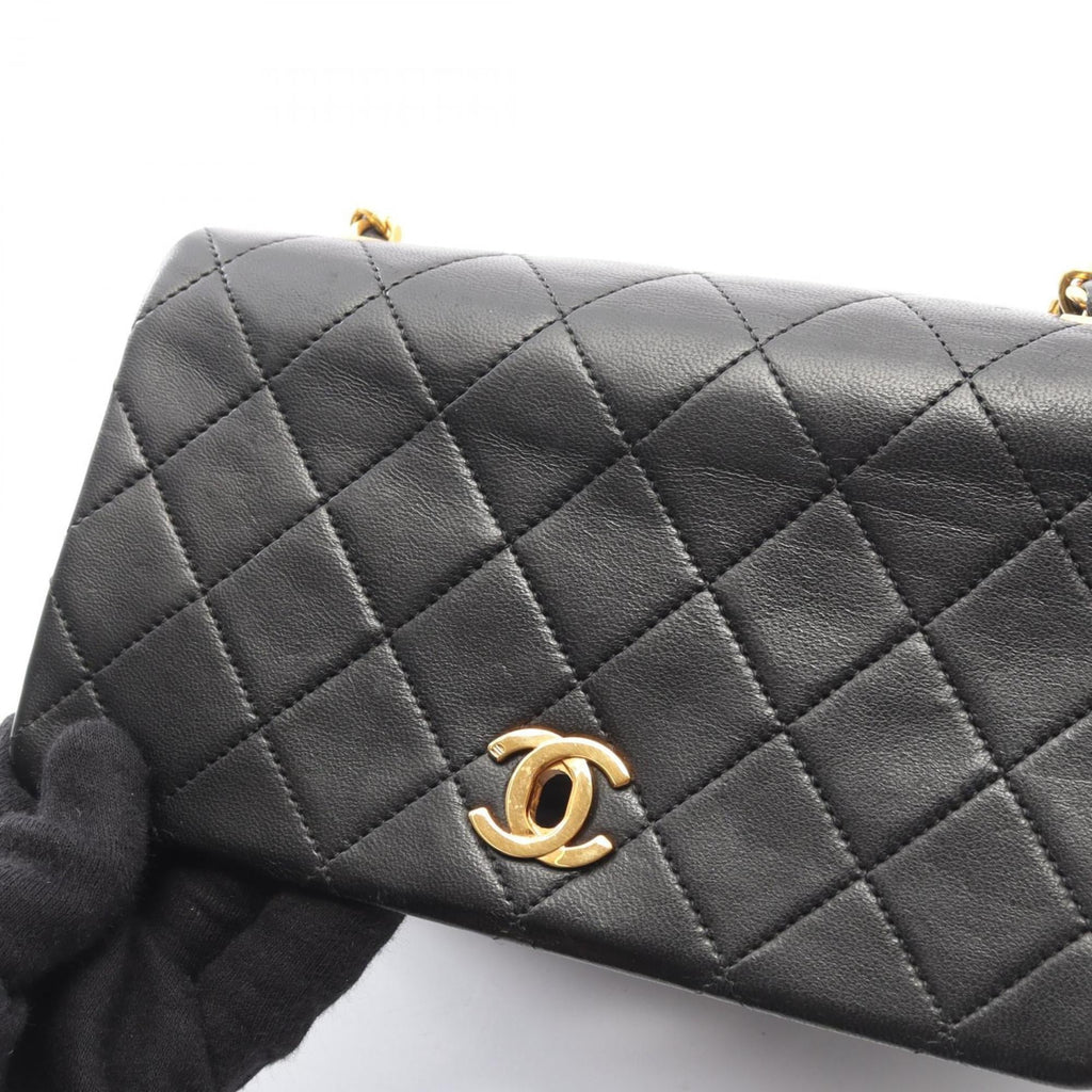 CHANEL Mini Matelasse Full Flap Shoulder Bag/Handbag in Lambskin Leather, Black