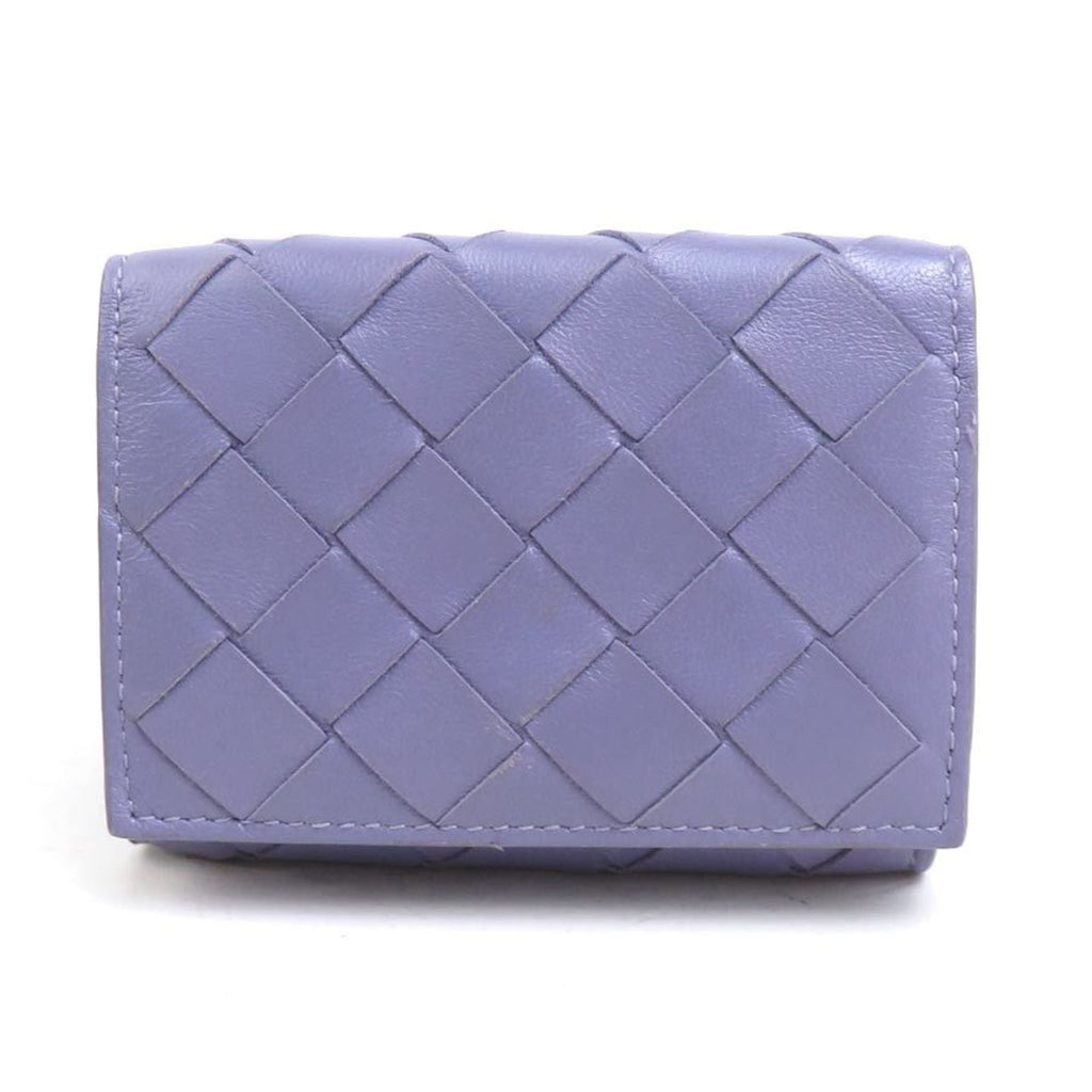 Bottega Veneta Tri-fold Wallet in Intrecciato Leather, Purple, Unisex, r10977g