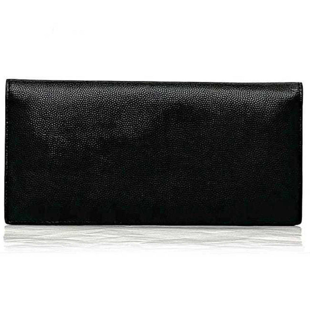 Saint Laurent Bi-fold Long Wallet f-22675 Black TGN556297 0920 Leather SAINT LAURENT PARIS Grain YSL Women's Men's