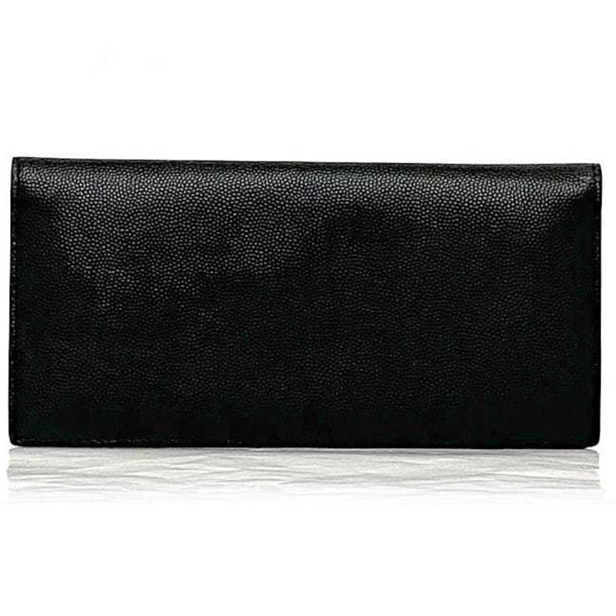Saint Laurent Bi-fold Long Wallet f-22675 Black TGN556297 0920 Leather SAINT LAURENT PARIS Grain YSL Women's Men's