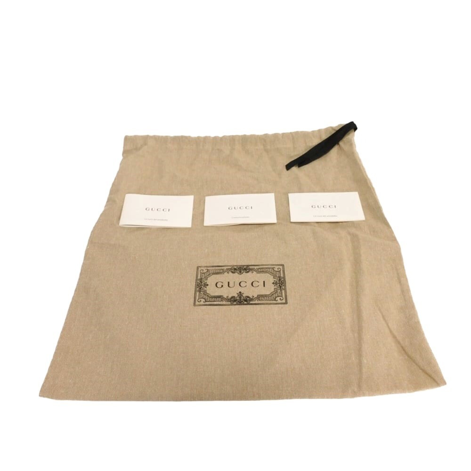 Gucci GUCCI Clutch Bag Logo Print Pouch Canvas Brown GG Supreme Cotton Linen Natural 777165 FACUL 8451 Men's Women's — Like New