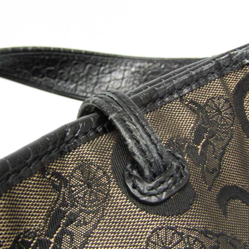 Celine Bittersweet C Macadam Carriage Pattern Women's Canvas,Leather Handbag,Tote Bag Beige,Black