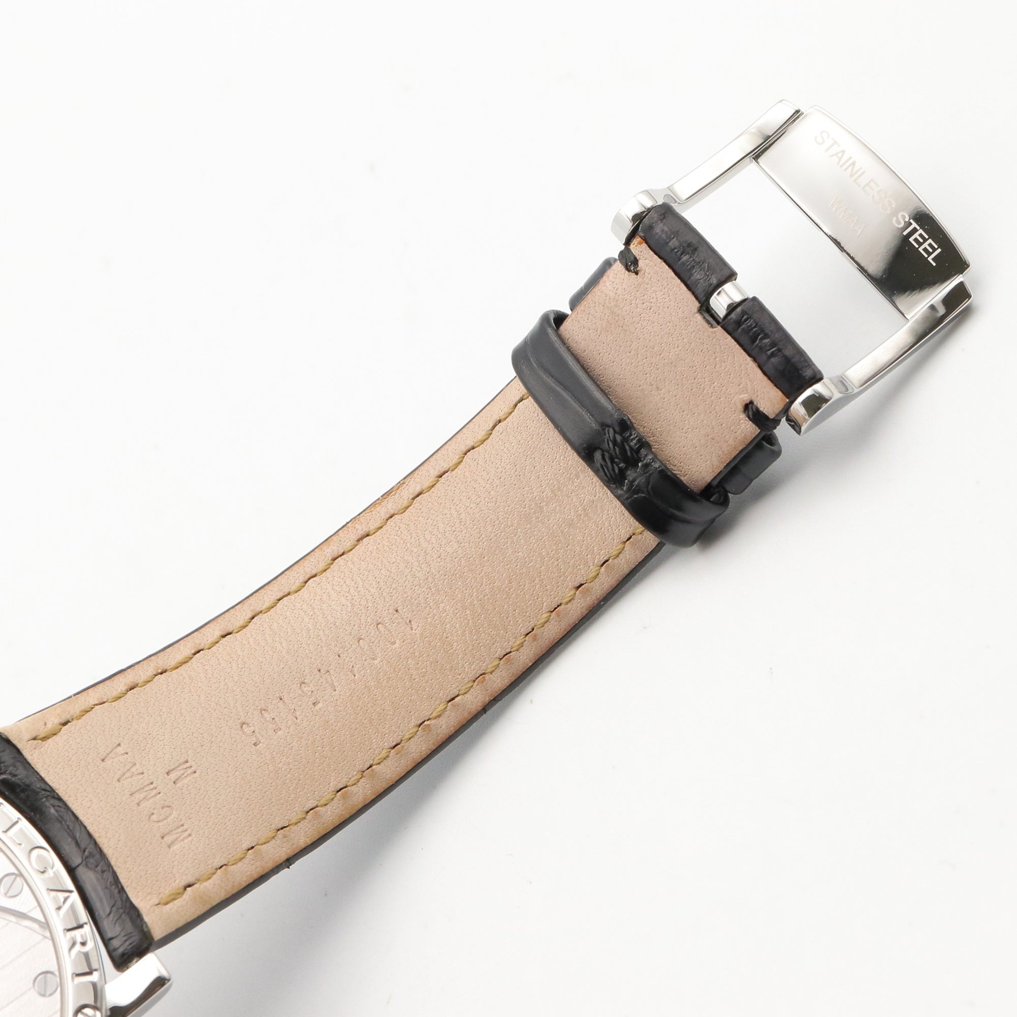Bulgari BVLGARI Roma Finissimo Watch Stainless Steel Leather Men's Black BB41SXTRO — Very Good
