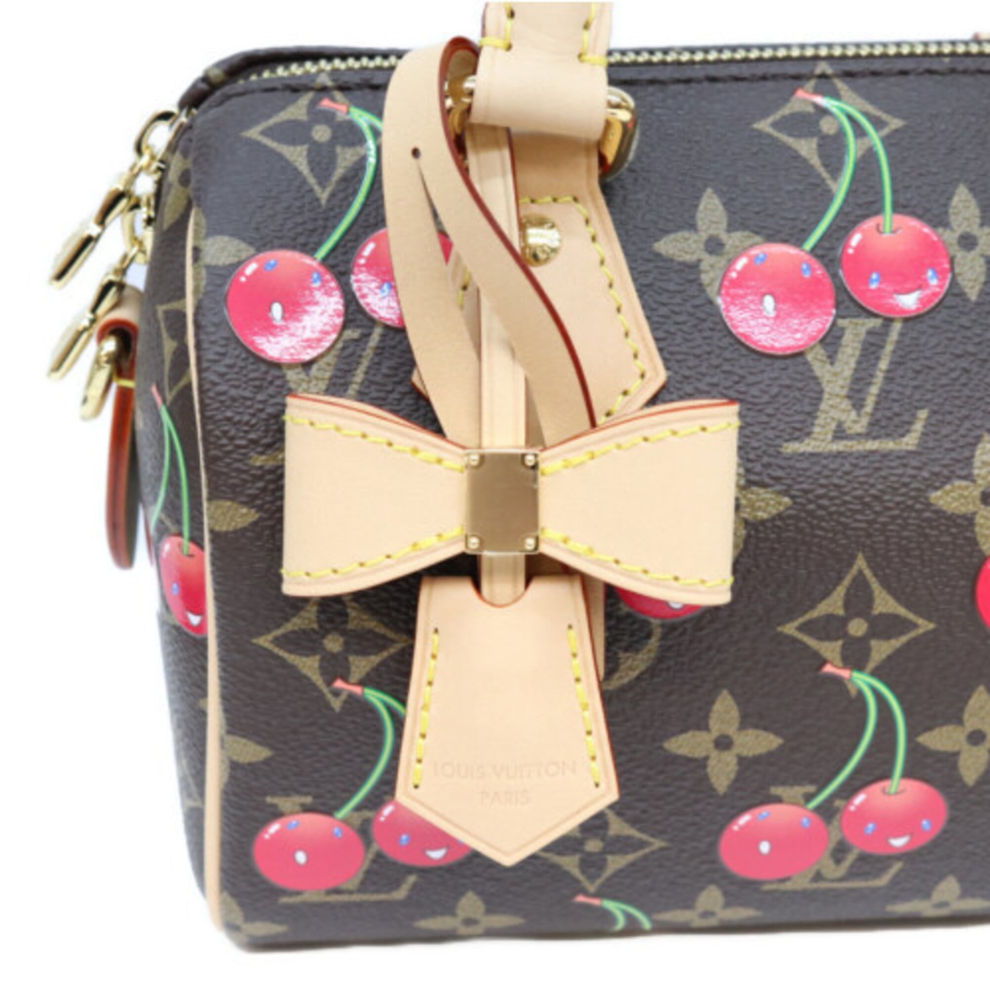 LOUIS VUITTON x Takashi Murakami M13094 Monogram Cherry Speedy Bandoulière 20 Shoulder Bag, Brown, Gold Hardware, Women's — Like New