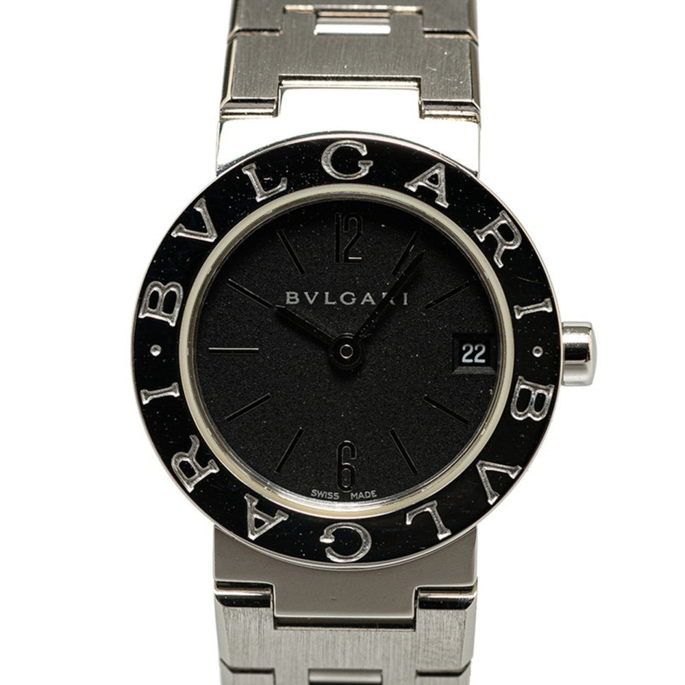 BVLGARI Watch BB23SS Quartz Black Dial Stainless Steel Women's — Very Good