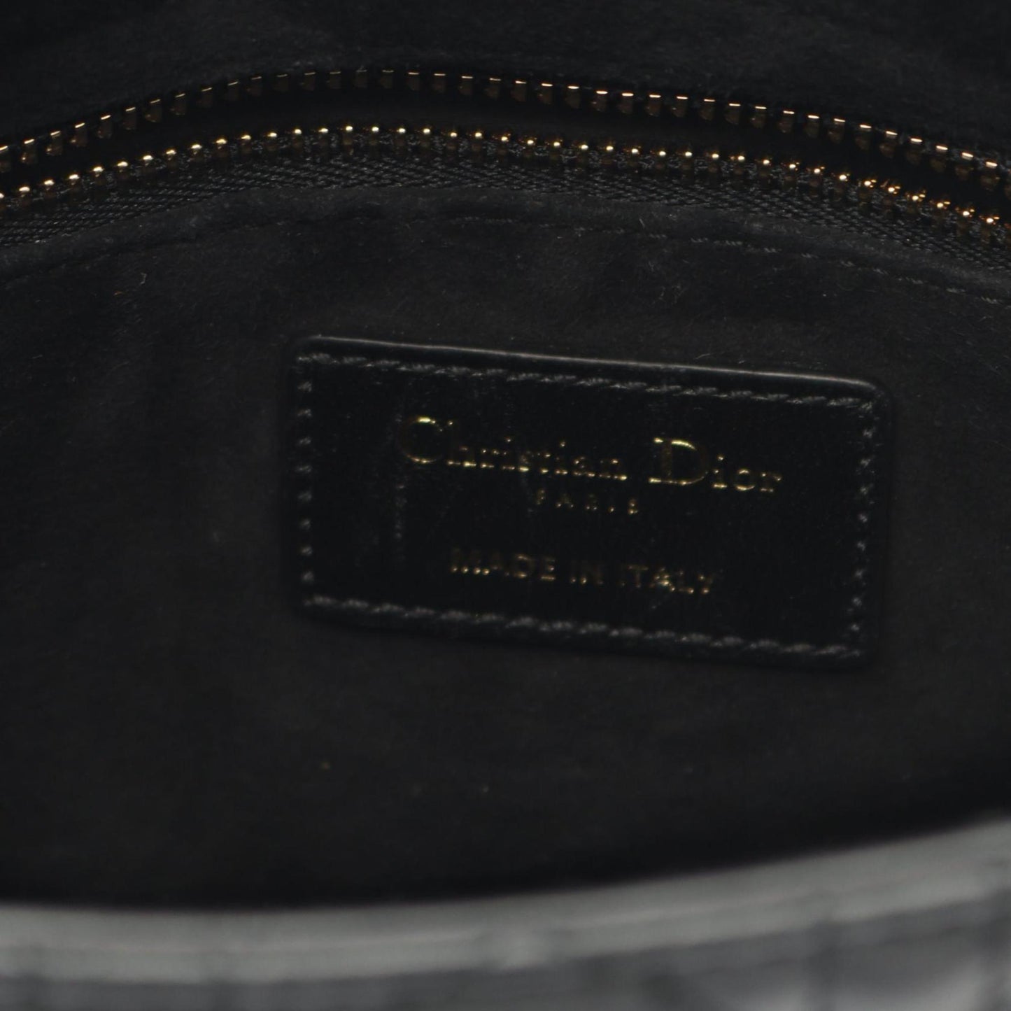 Christian Dior Dior LADY DIOR MY ABCDIOR Lady Small Cannage Handbag, Leather, Women's, Black