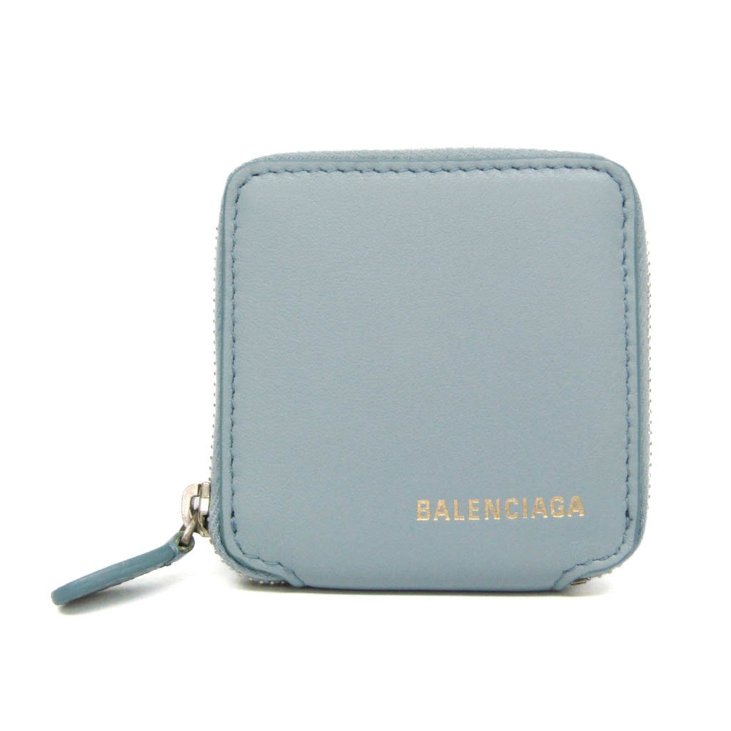 Balenciaga Ville 528926 Women,Men Leather Coin Purse/coin Case Light Blue