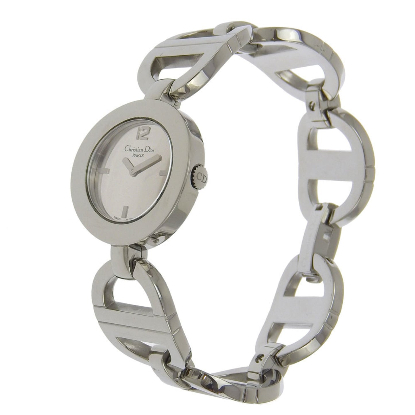 Dior Maris Watch CD022110, Stainless Steel Quartz Analog Display, Black Dial, Women's