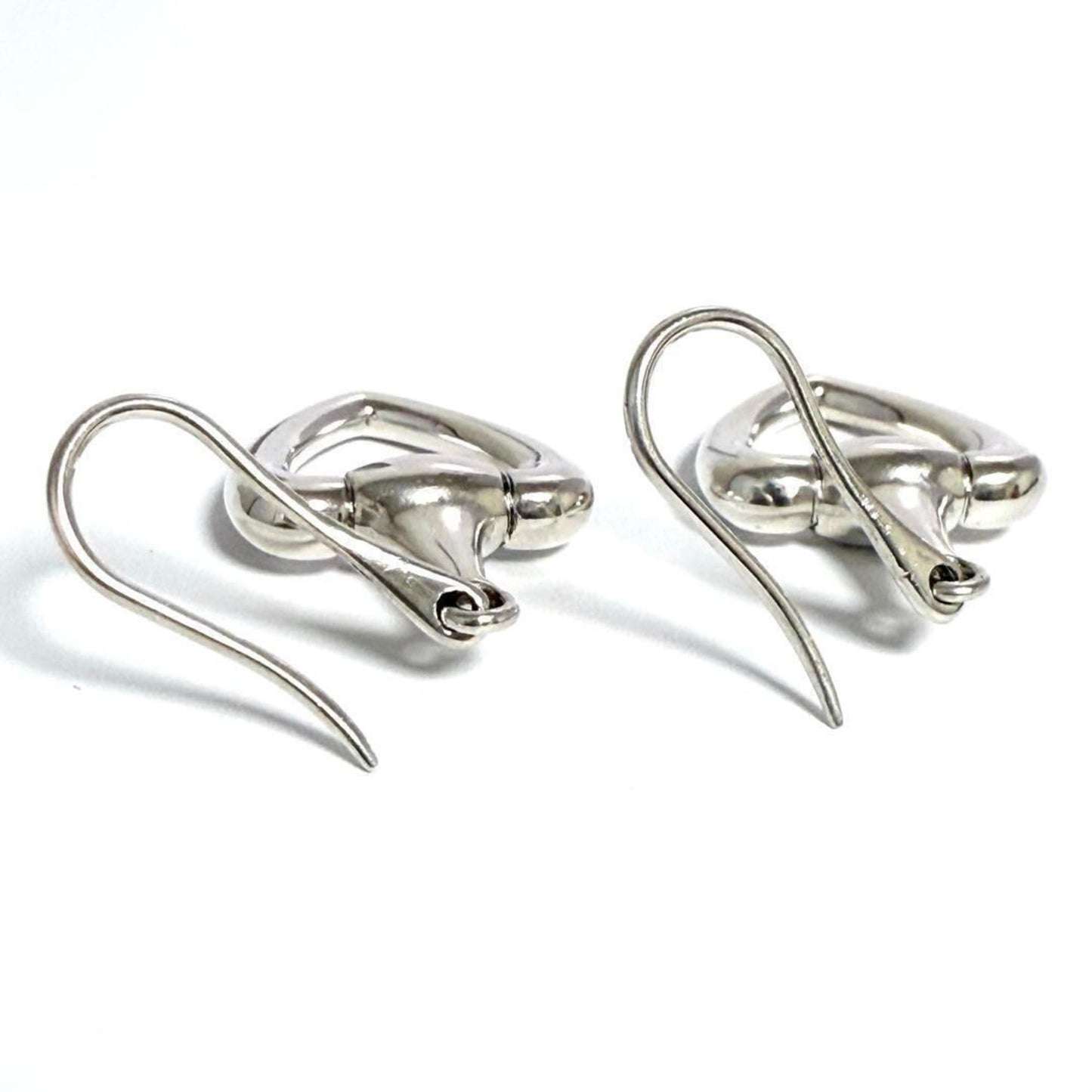 Gucci Women's Horsebit Heart Earrings Hook Silver