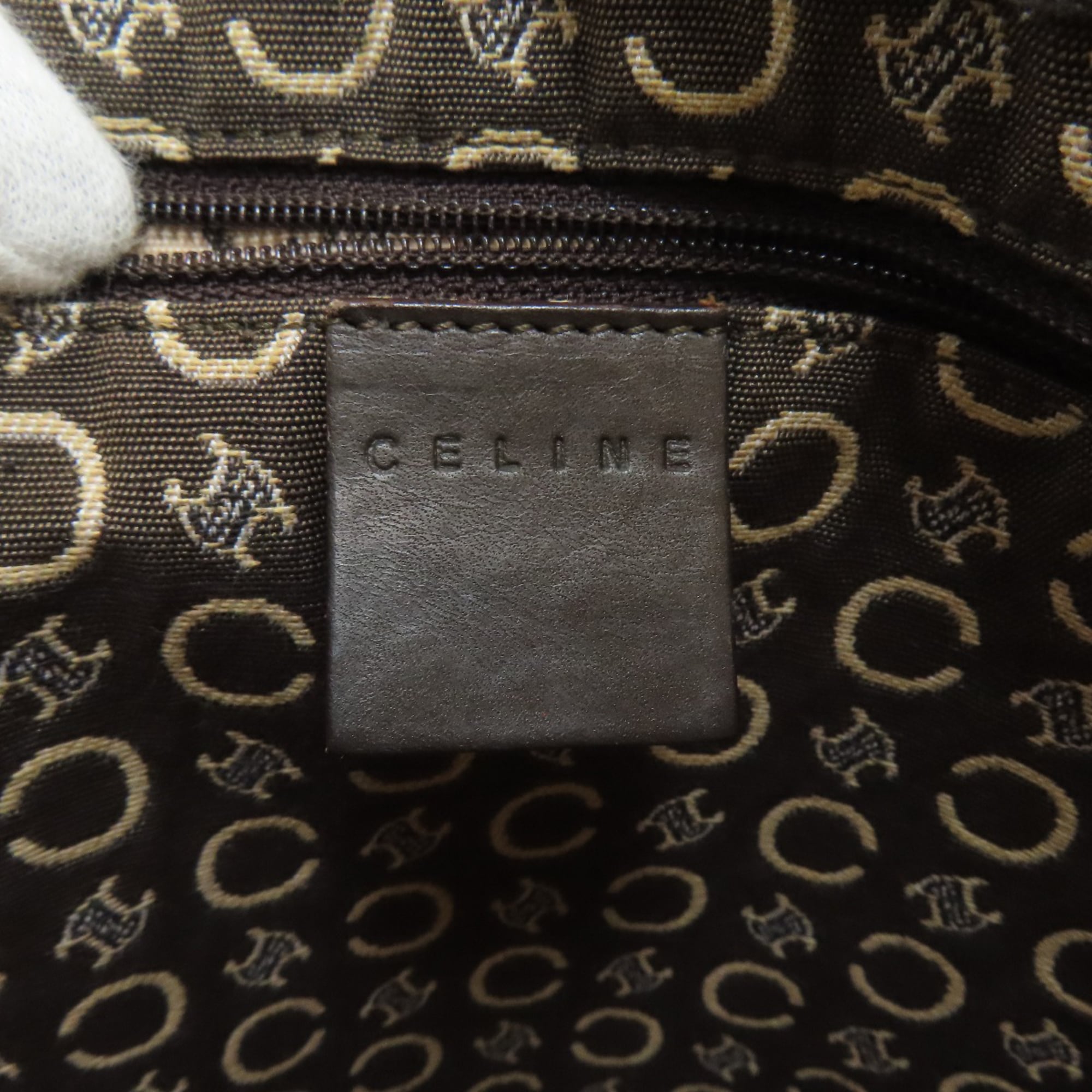 Celine Mini Boston Bag, C Macadam Canvas, Women's, CELINE