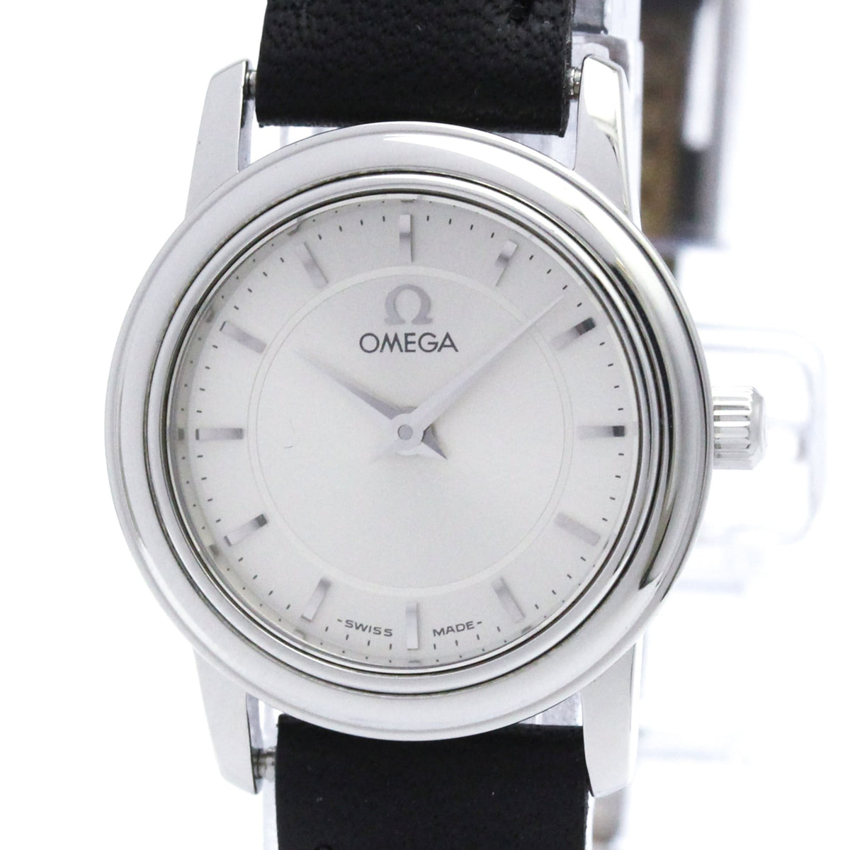 OMEGA De Ville Prestige Steel Leather Quartz Ladies Watch 4870.31.01 Polished — Very Good