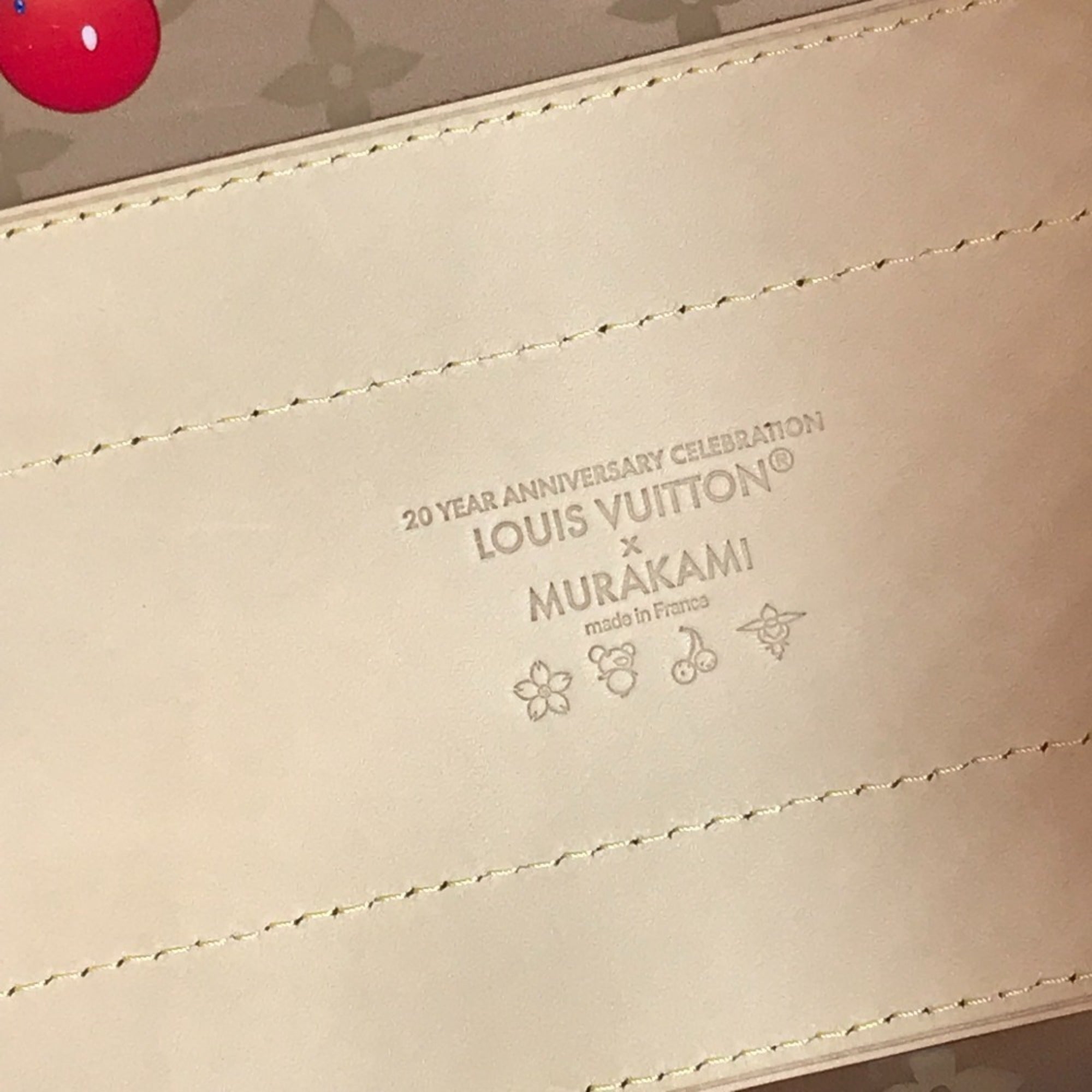 LOUIS VUITTON M14306 LV x TM Monogram On the Go GM by Takashi Murakami, Women's Brown Leather Shoulder Bag, Like New — Like New