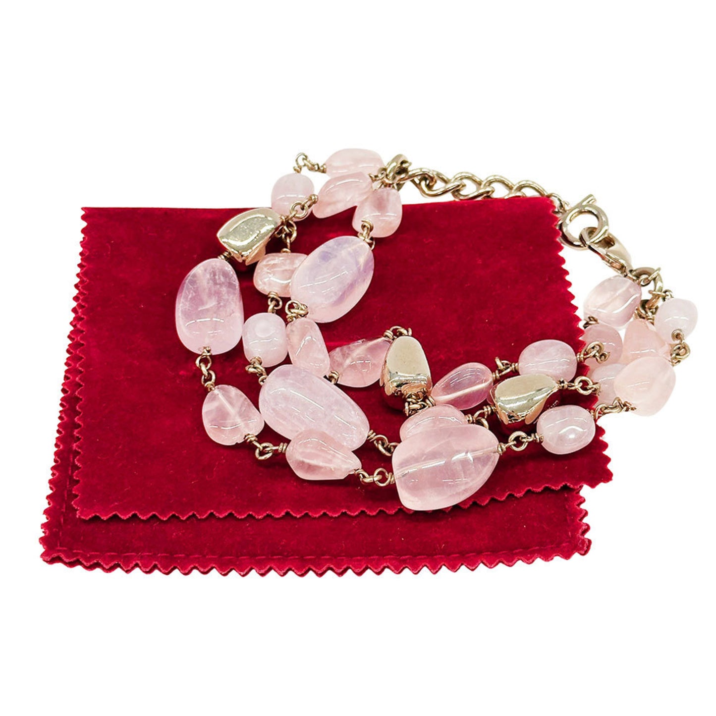 Salvatore Ferragamo Ferragamo Bracelet for Women, Stone, Pink, Gold, 3-Row