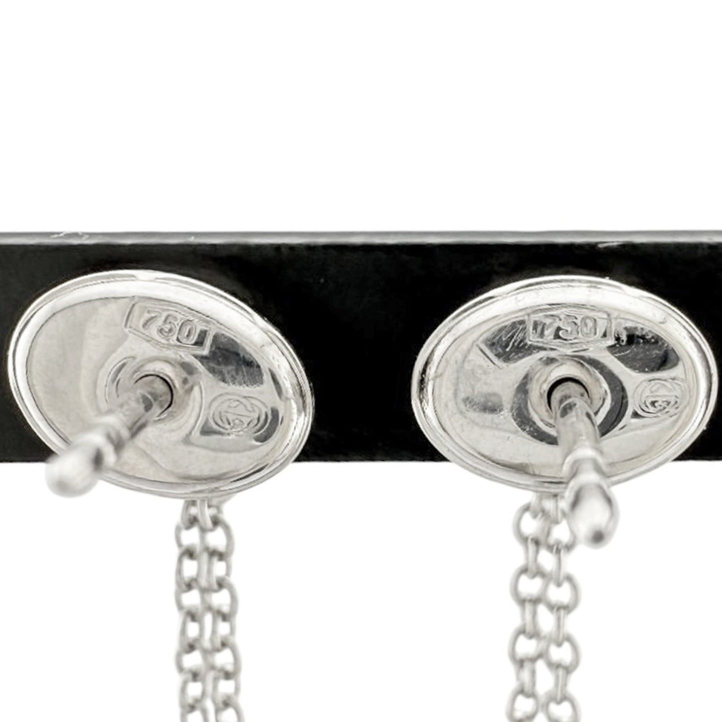 Pre-owned Gucci Swing Drop Logo Heart Earrings, 18k Gold, Women's