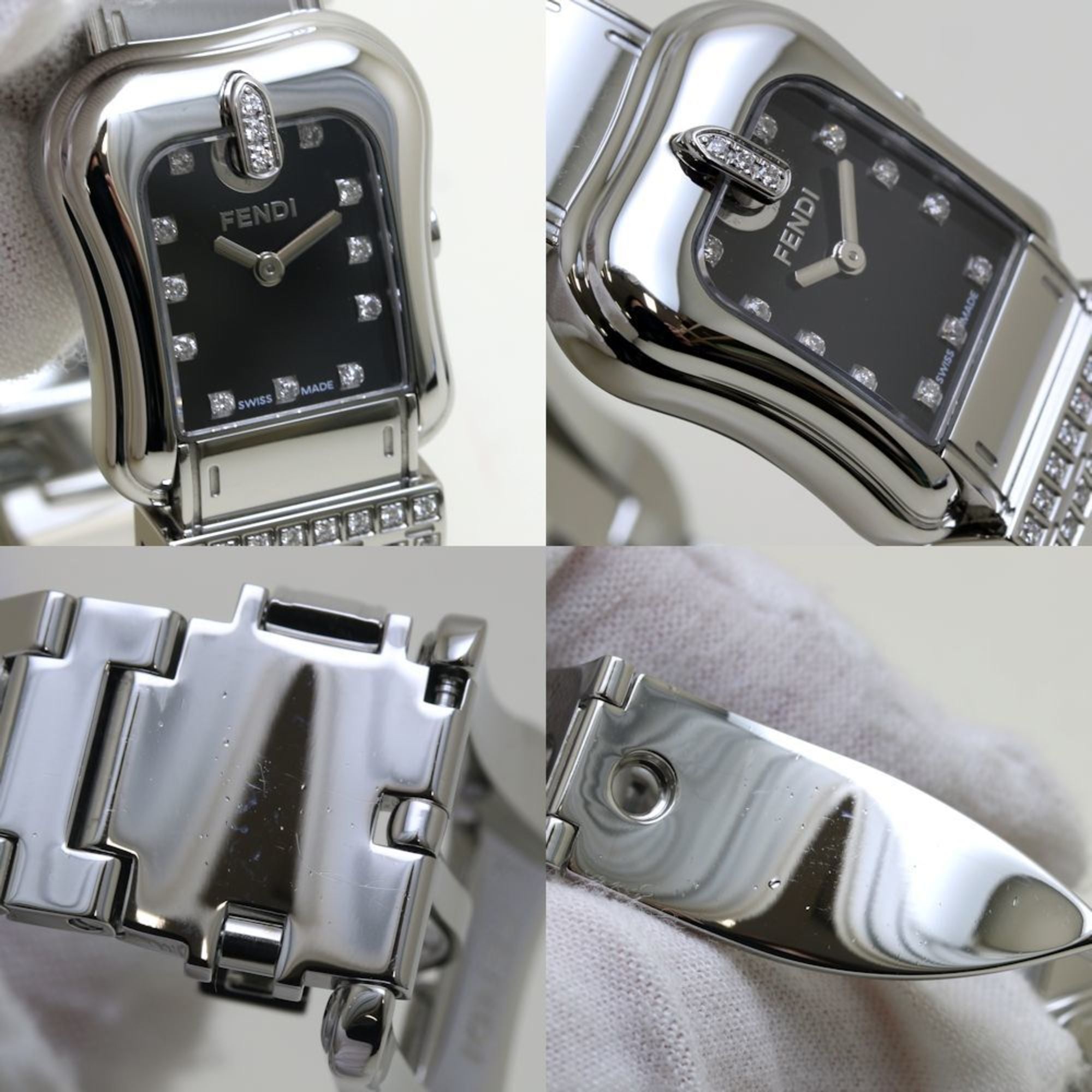 FENDI B-FENDI 3800L Diamond Stainless Steel Ladies Watch 39776 — Very Good