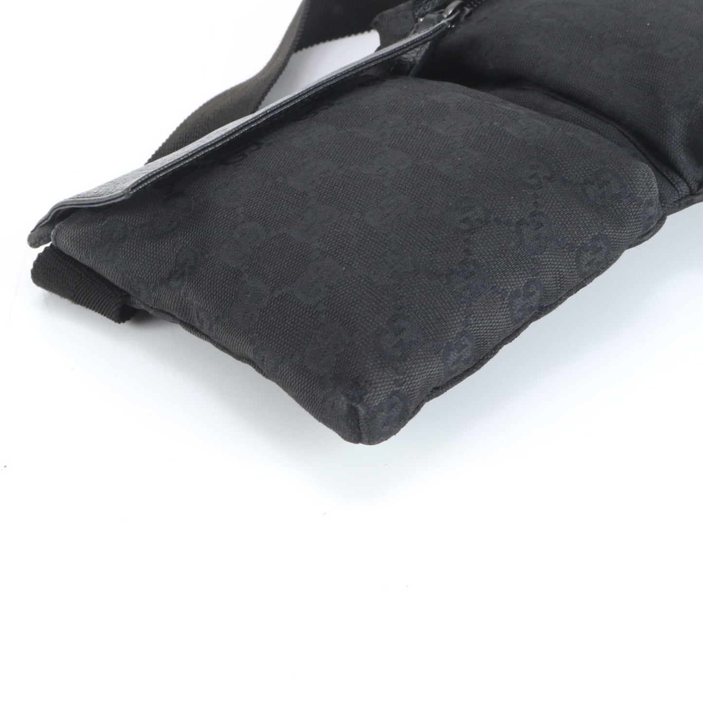 Gucci GG Canvas 28566 Leather Body Bag Waist Pouch Shoulder for Men