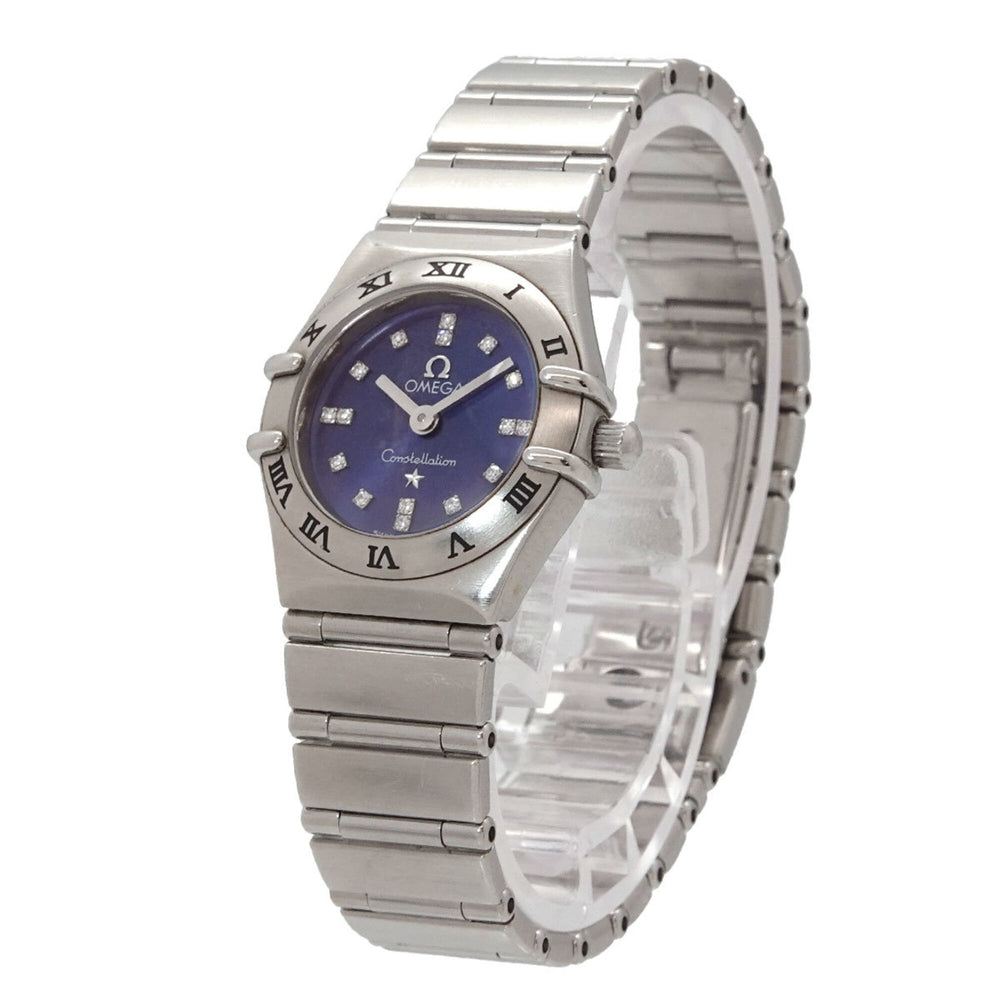 Omega Constellation Mini Cindy Crawford Limited Edition (1999 pieces) 1563 86 Ladies' Watch 16 Diamonds Blue Quartz — Very Good