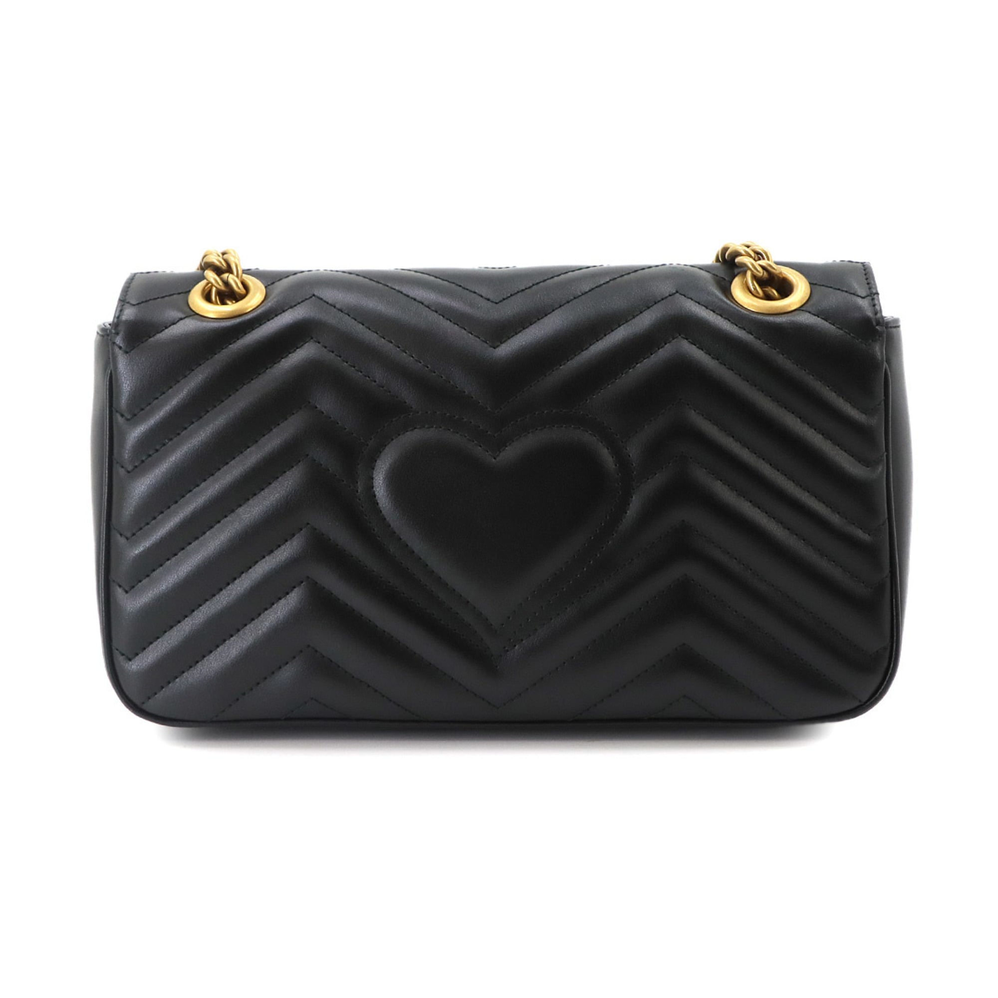 Gucci GG Marmont Shoulder Handbag, Leather, Black, 443497, Gold Hardware, Small Bag — New - Store Return