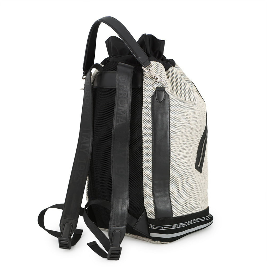 Fendi Backpack Nylon/Mesh 7VA466 FENDI Black and White