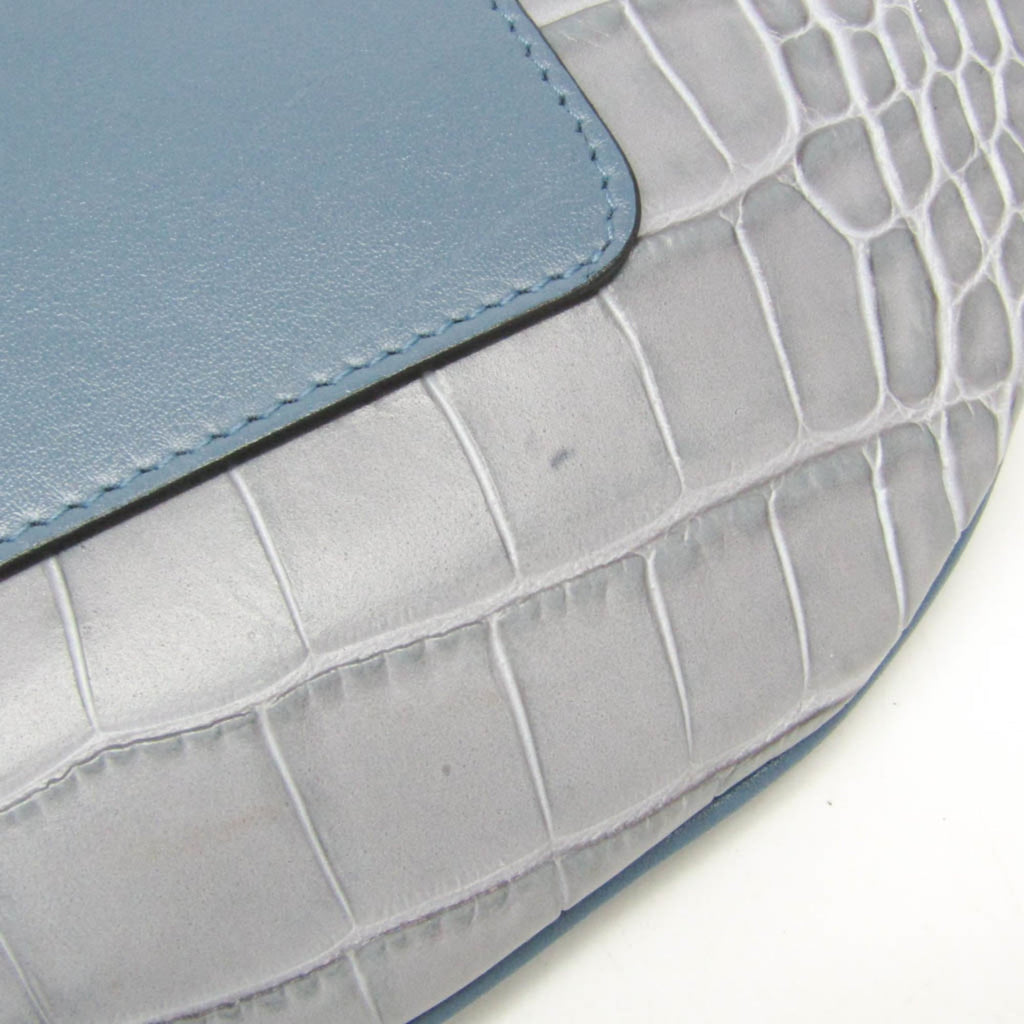 Jimmy Choo Women's Leather Fanny Pack,Sling Bag Blue,Gray