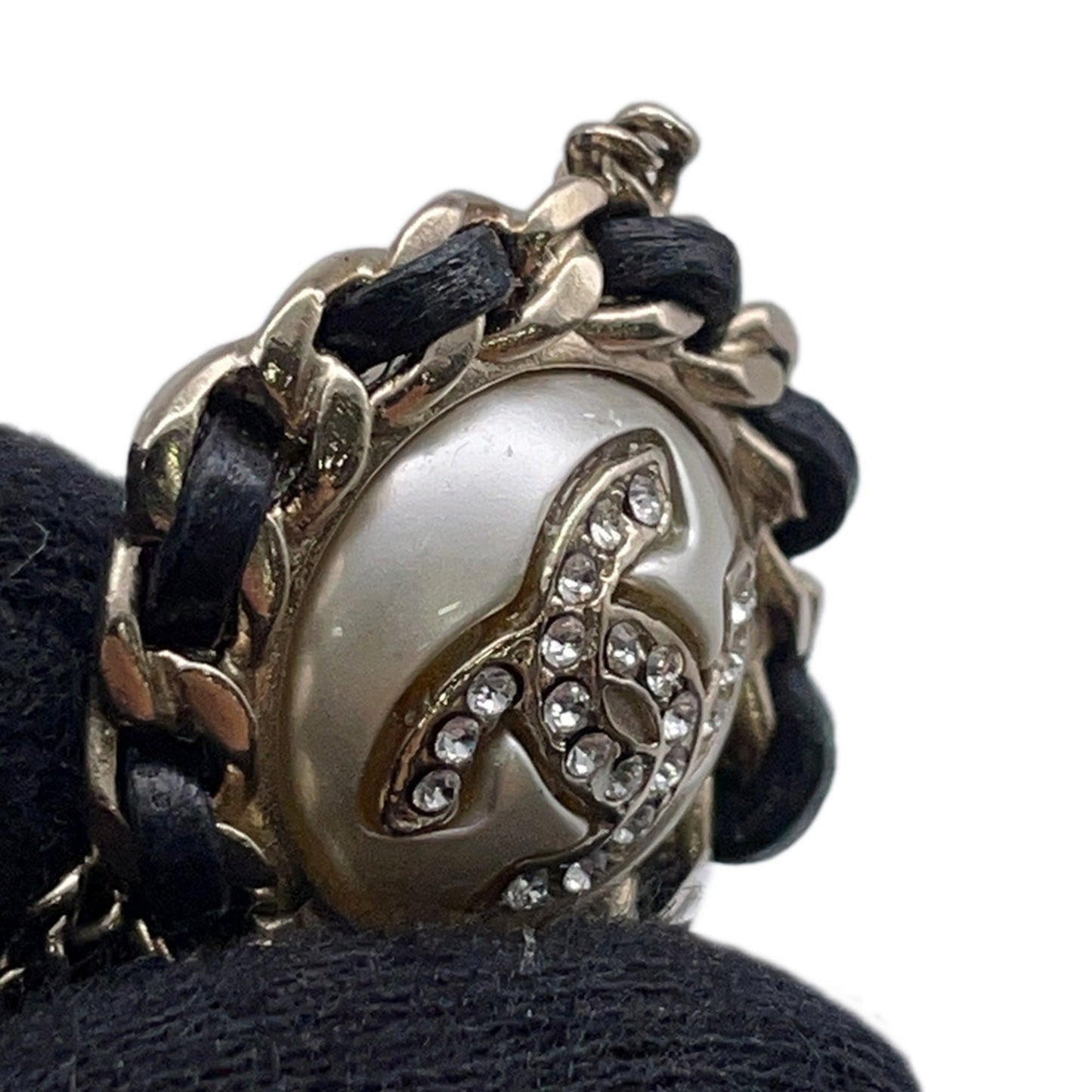 Chanel Coco Mark Necklace with Faux Pearl and Rhinestones, B21 K, CHANEL